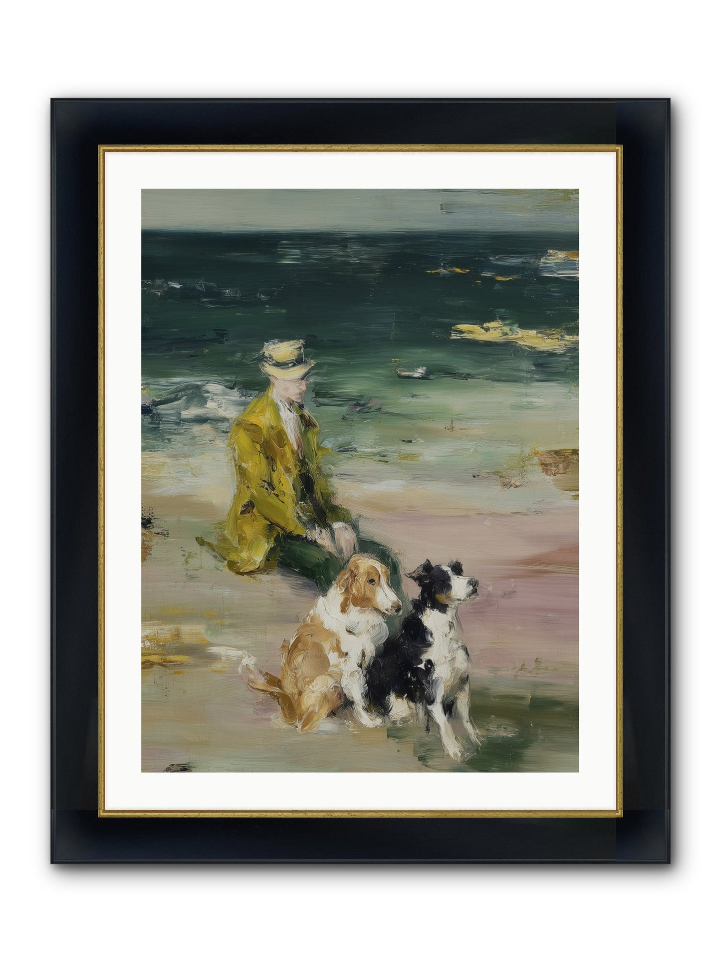 Miles Of Conversation Framed Print - Wide Black w/Gold 24x32