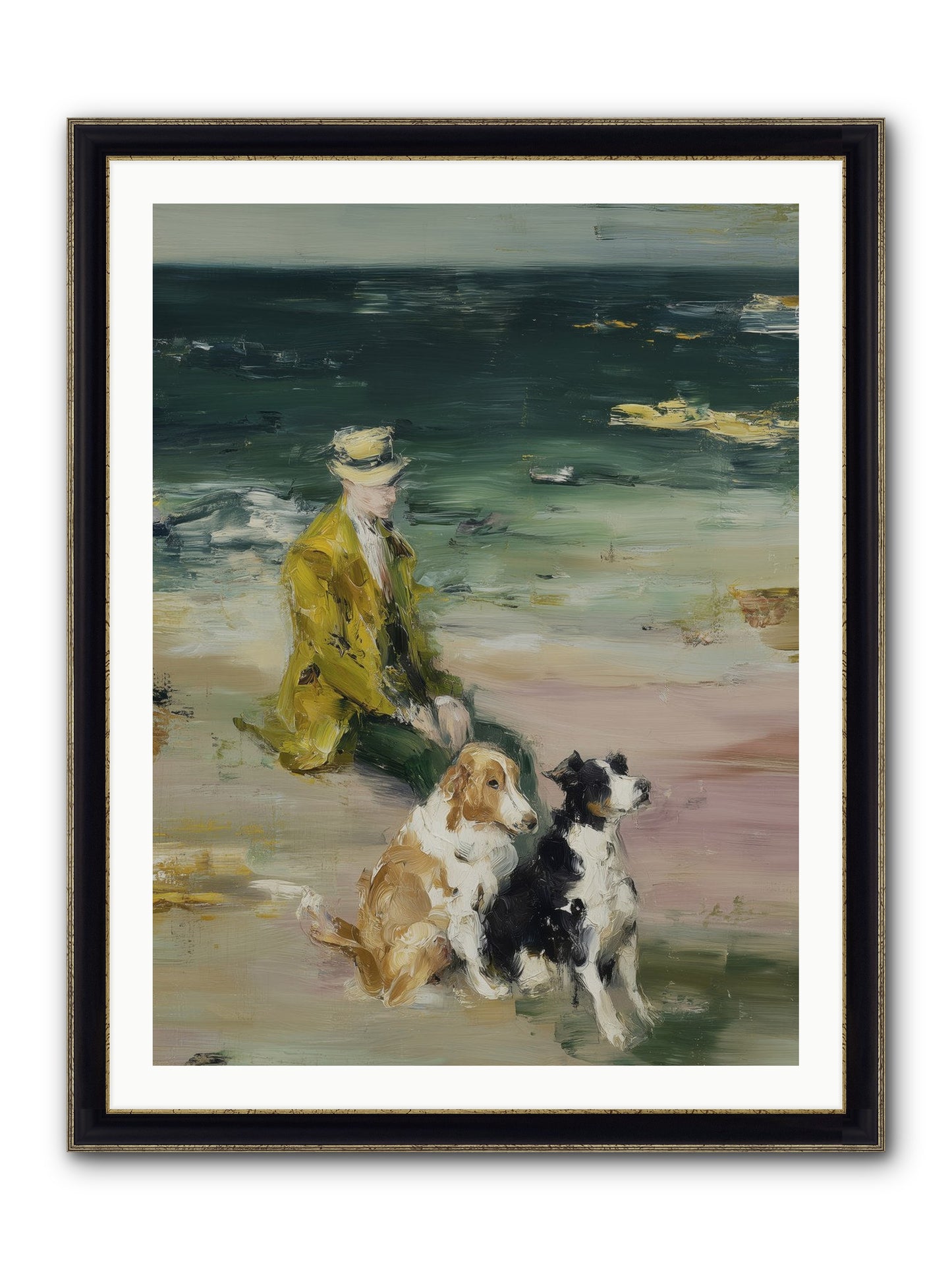 Miles Of Conversation Framed Print - Black & Gold 30x40