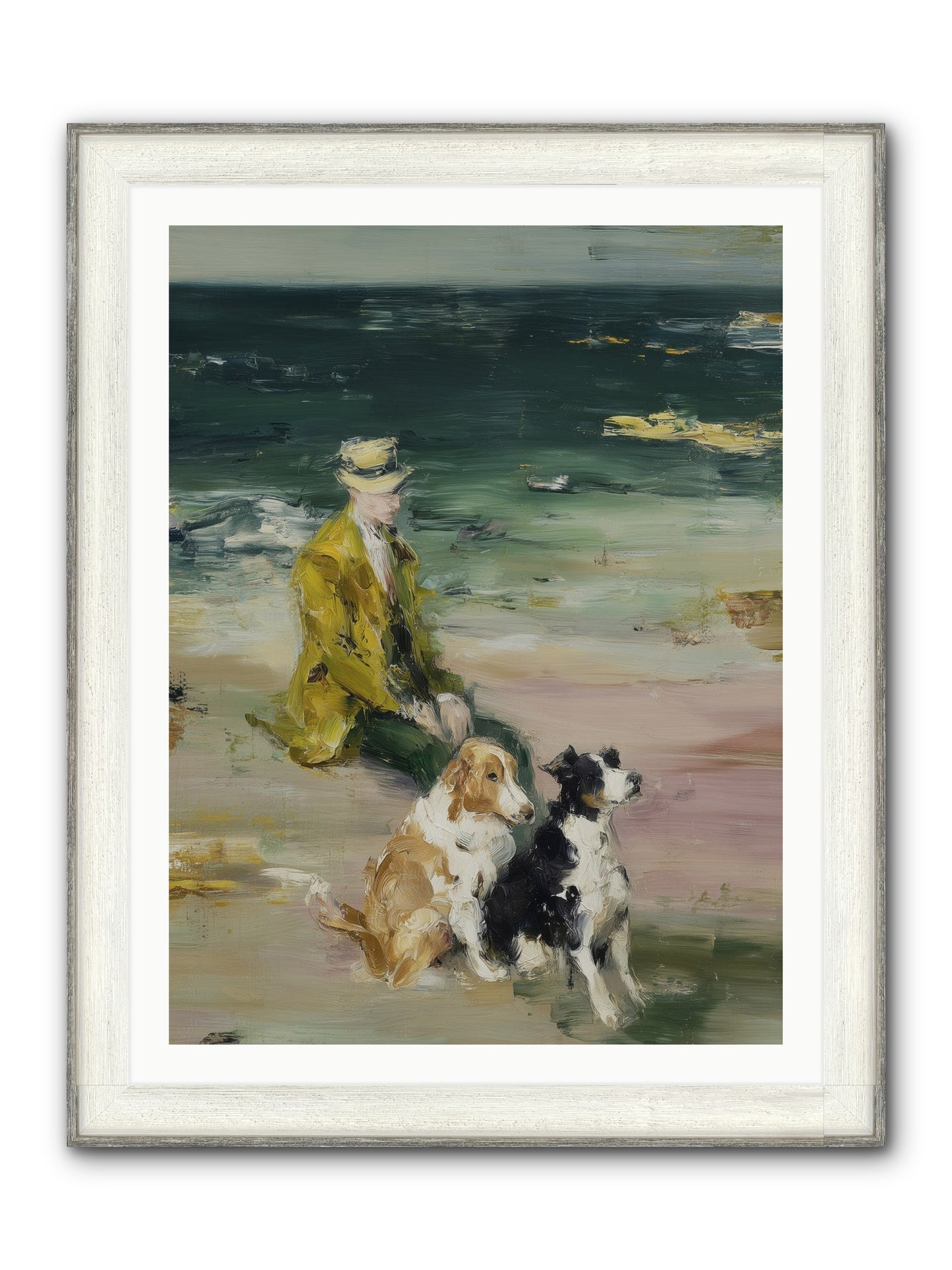 Miles Of Conversation Framed Print - Driftwood White 30x40