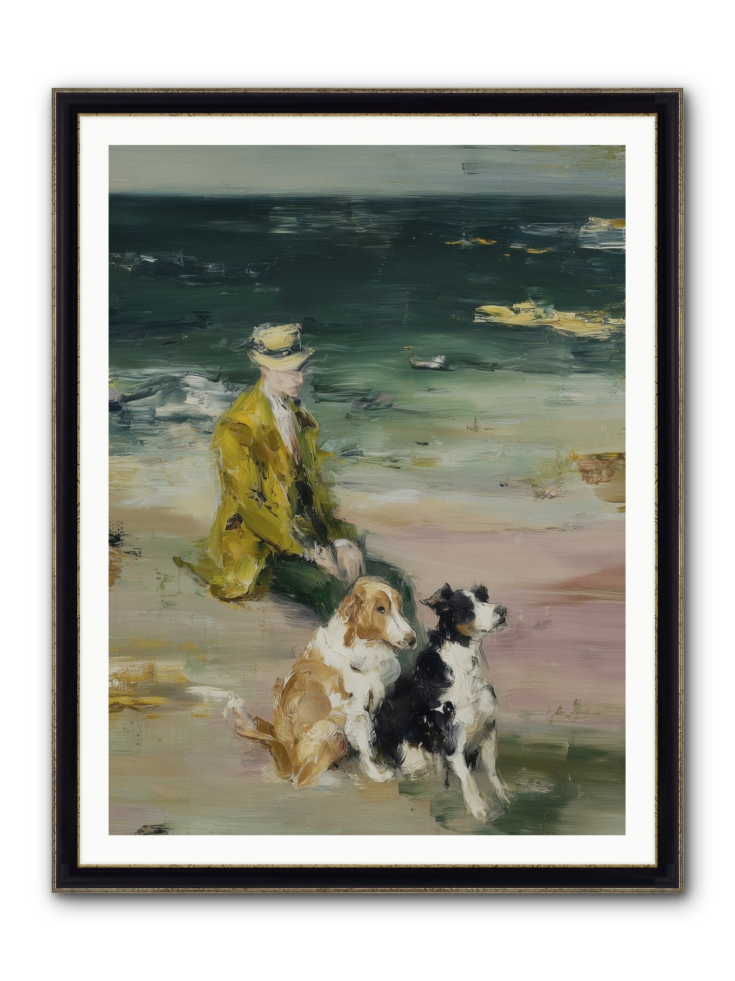 Miles Of Conversation Framed Print - Black & Gold 36x48