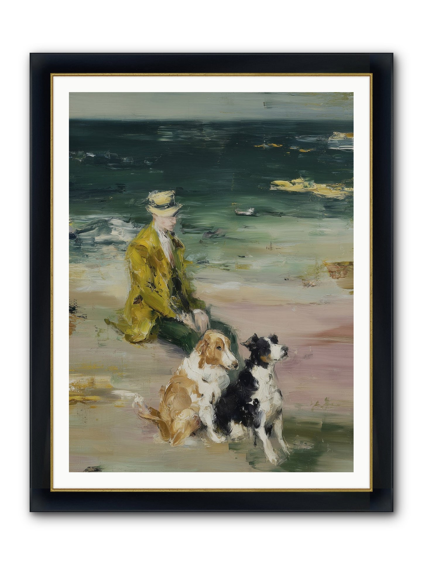 Miles Of Conversation Framed Print - Wide Black w/Gold 36x48