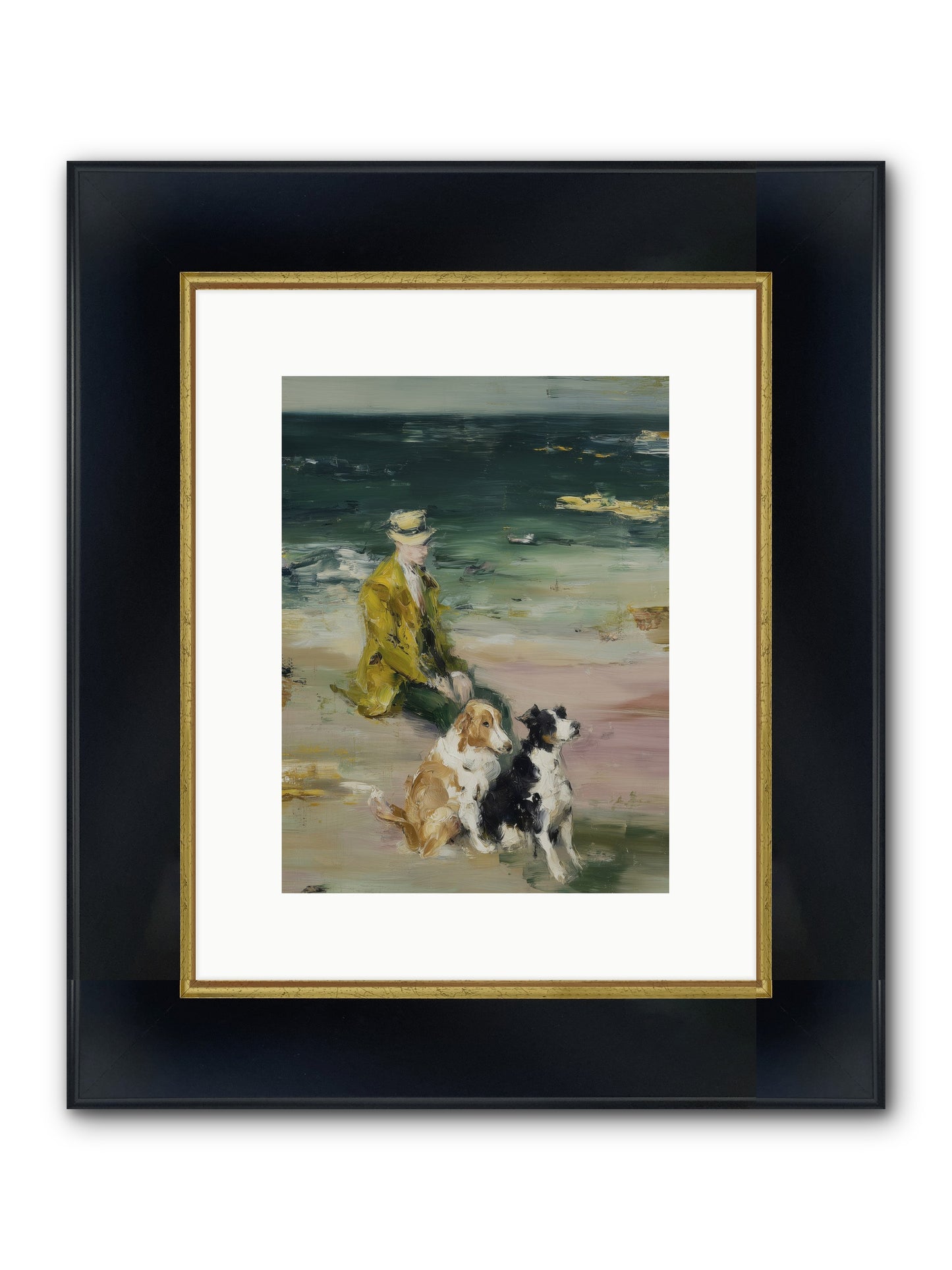 Miles Of Conversation Framed Print - Wide Black w/Gold 9x12