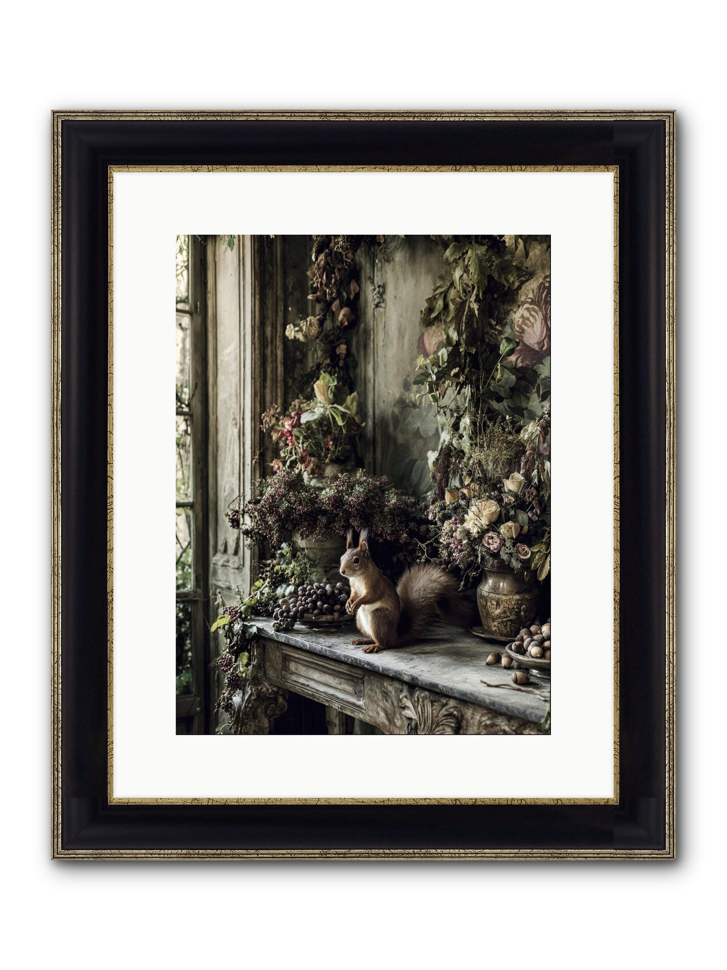 Millie Framed Print - Black & Gold 12x16