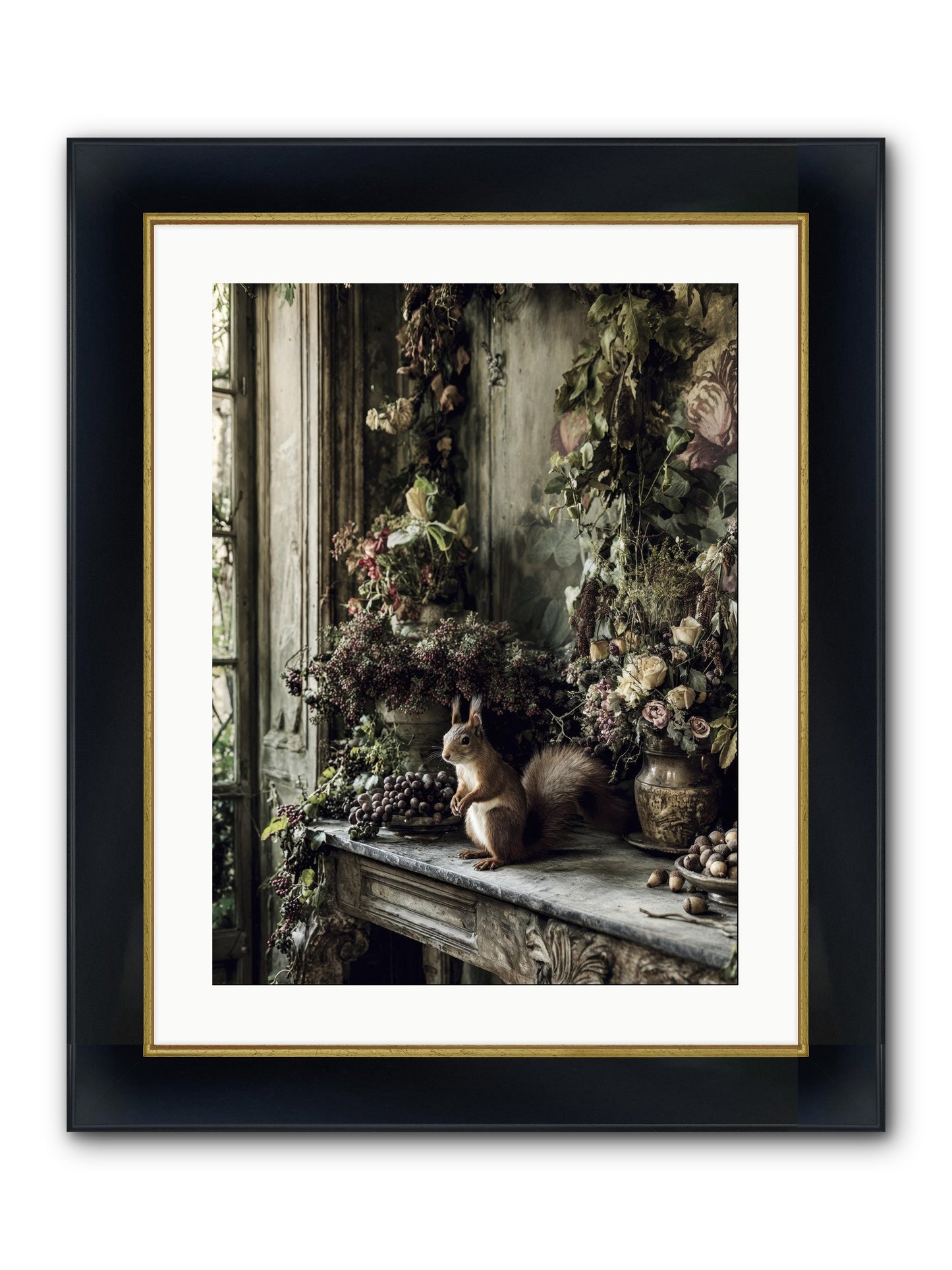Millie Framed Print - Wide Black w/Gold 18x24