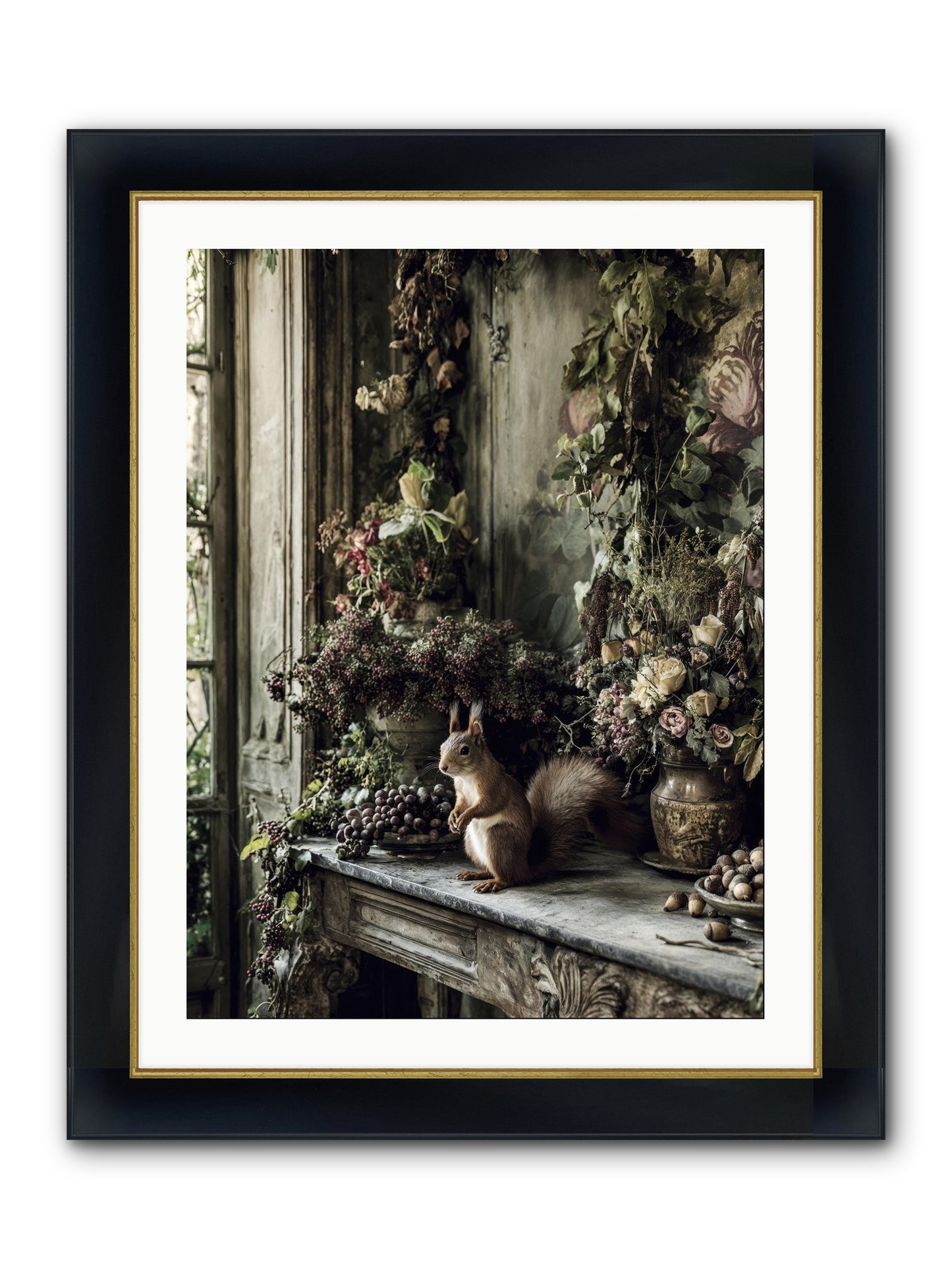 Millie Framed Print - Wide Black w/Gold 24x32