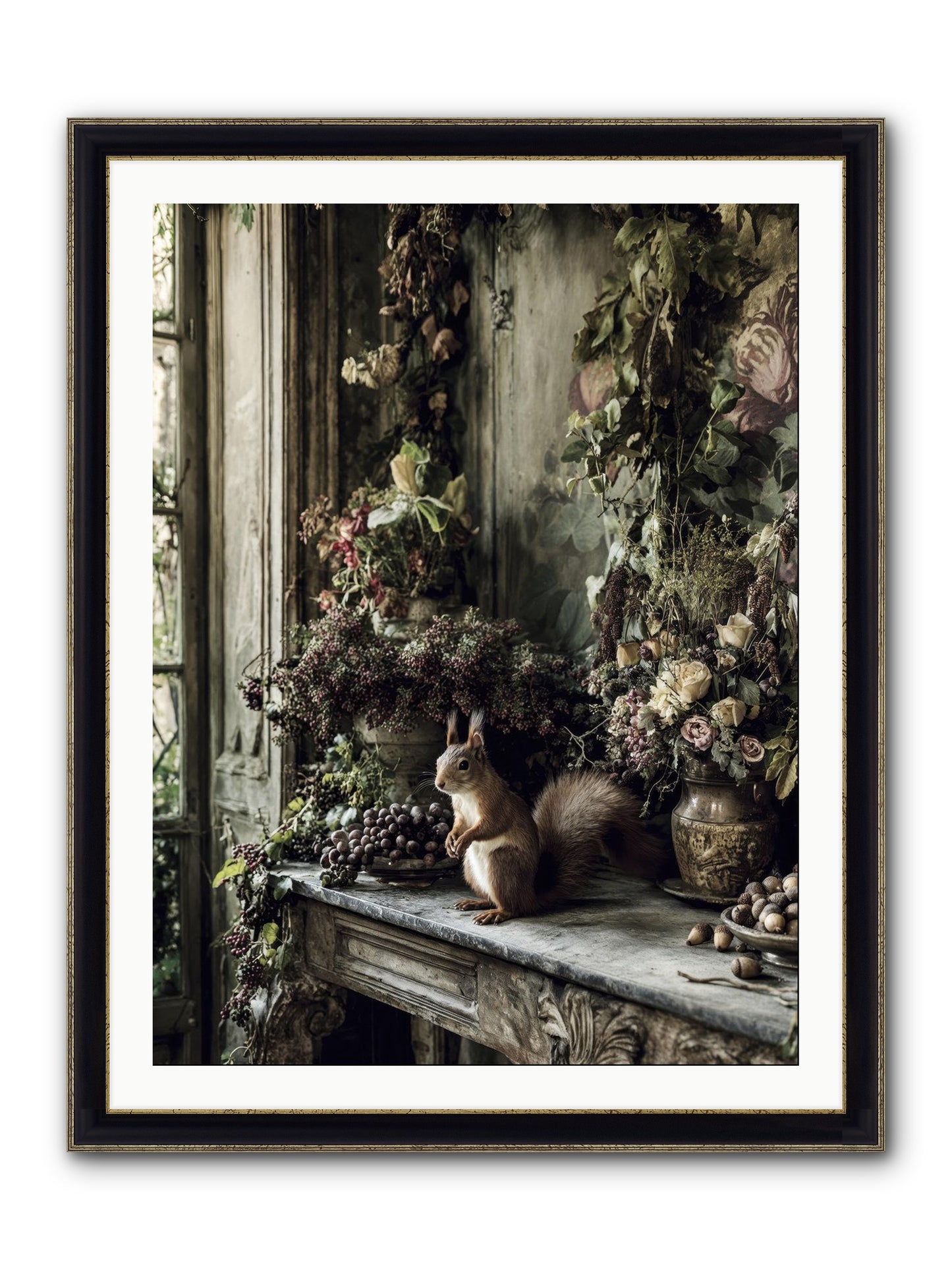 Millie Framed Print - Black & Gold 30x40