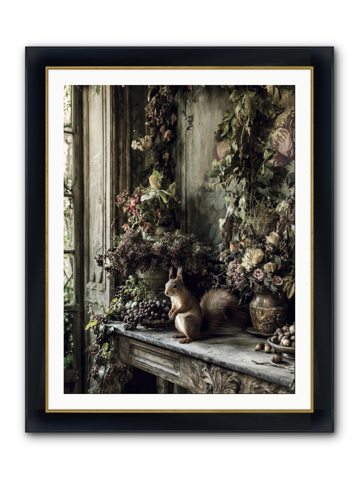 Millie Framed Print - Wide Black w/Gold 30x40