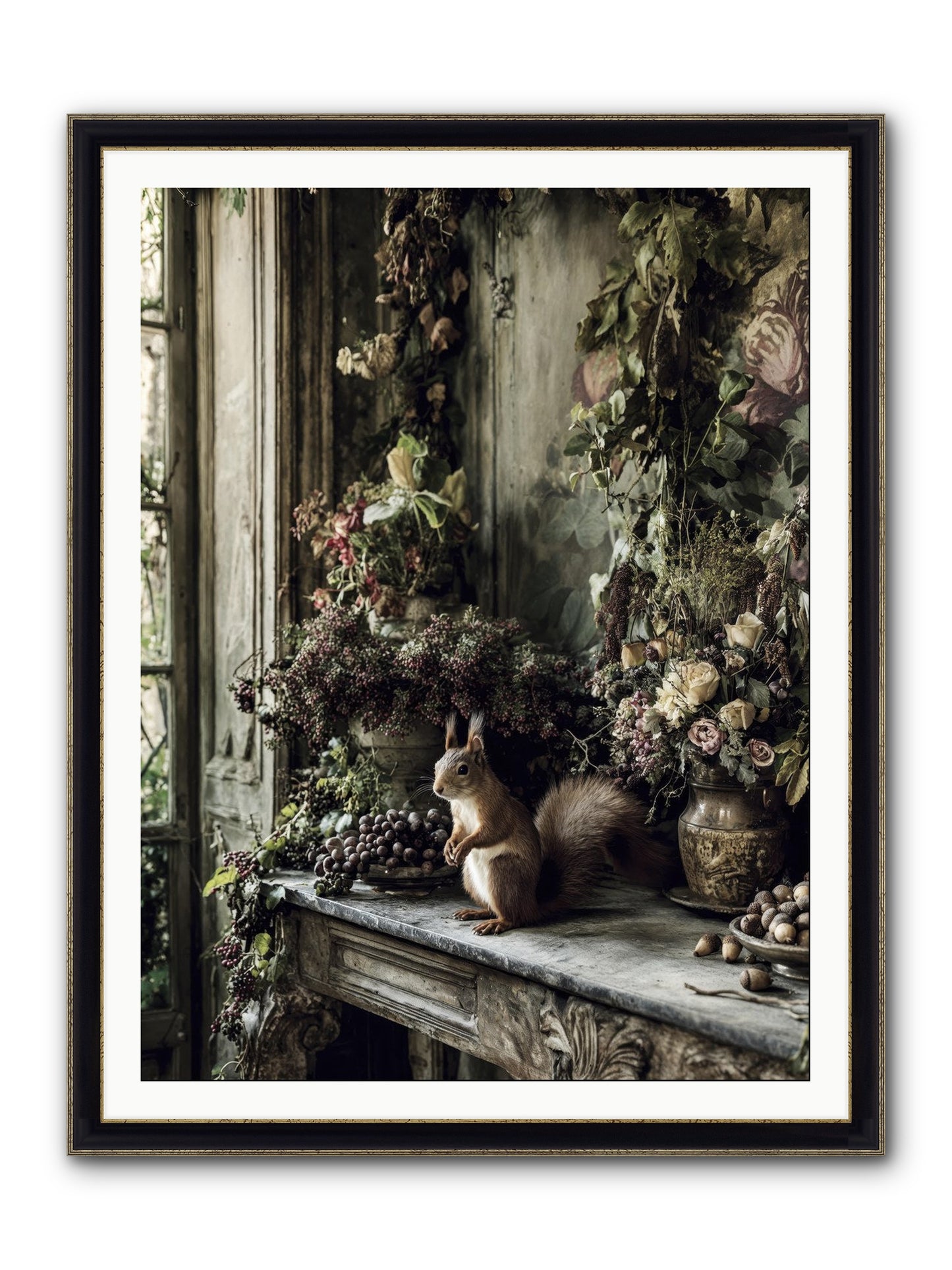 Millie Framed Print - Black & Gold 36x48