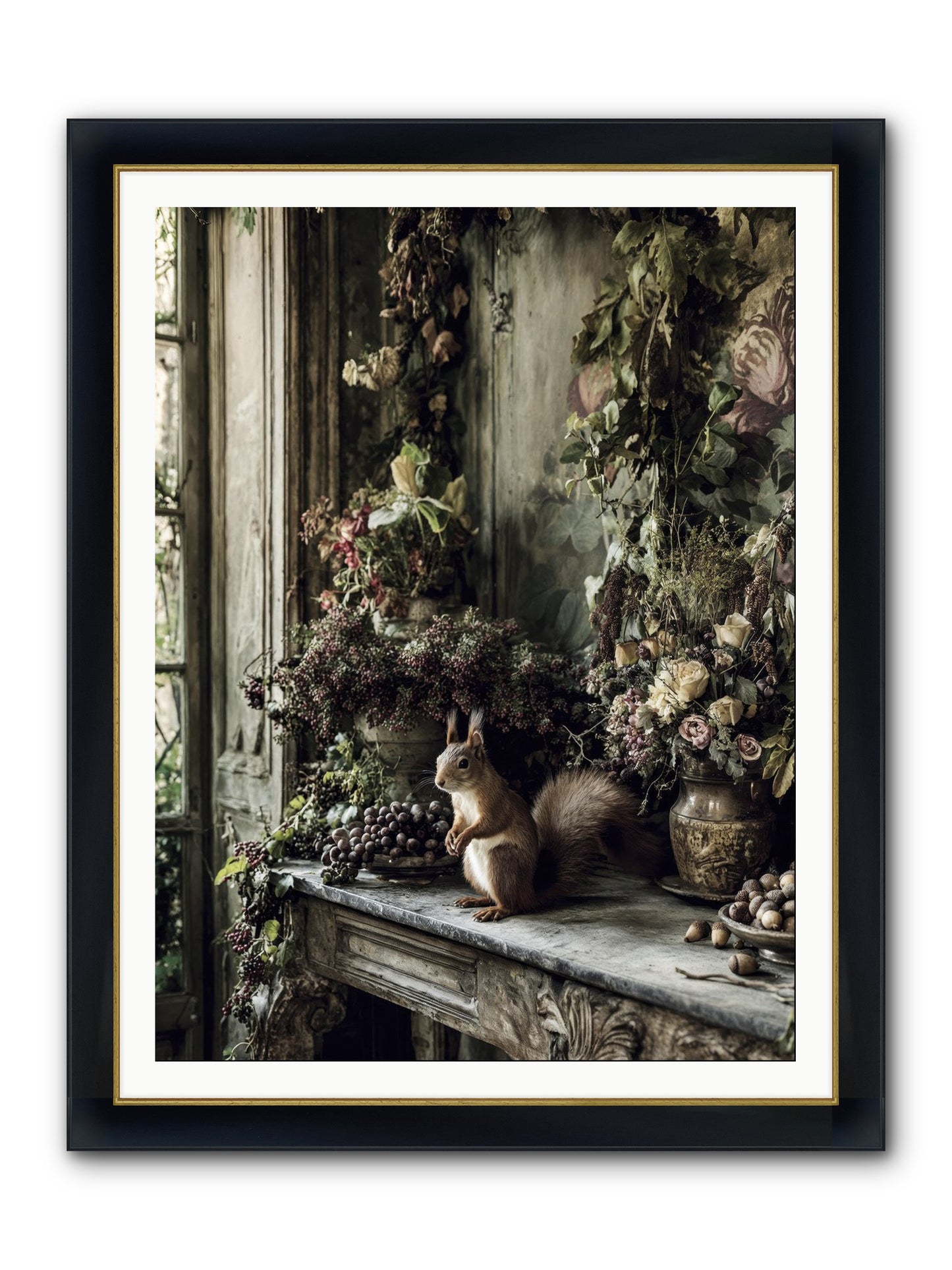 Millie Framed Print - Wide Black w/Gold 36x48