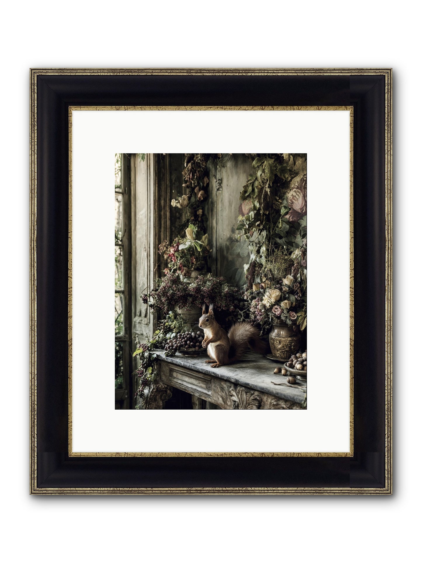 Millie Framed Print - Black & Gold 9x12