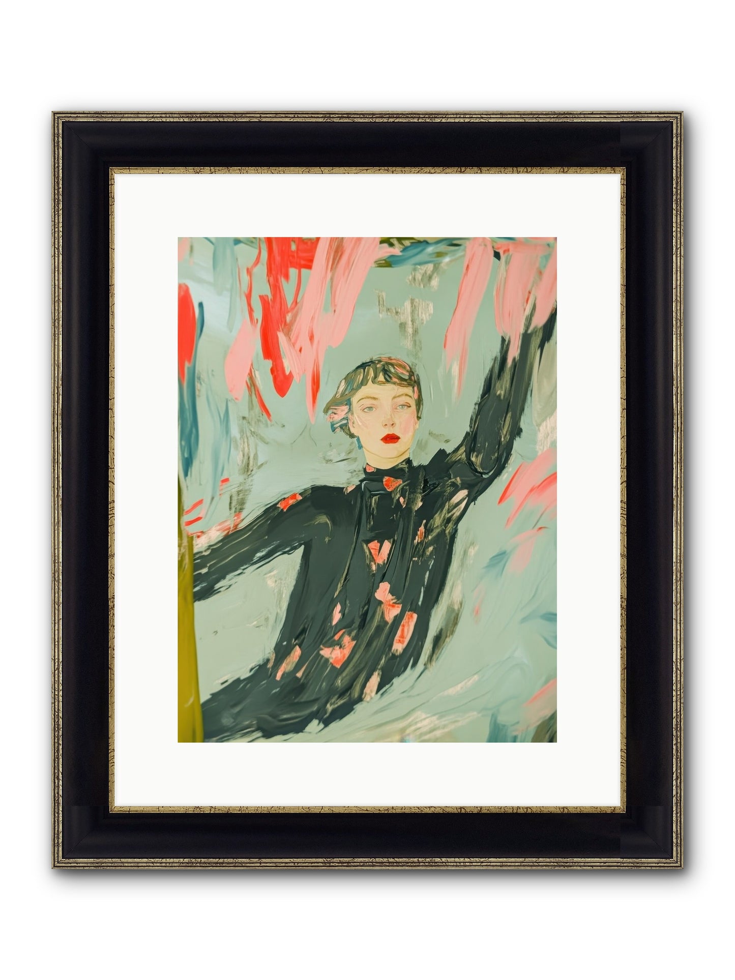 Mind's Quiet Gallery Framed Print - Black & Gold 12x16