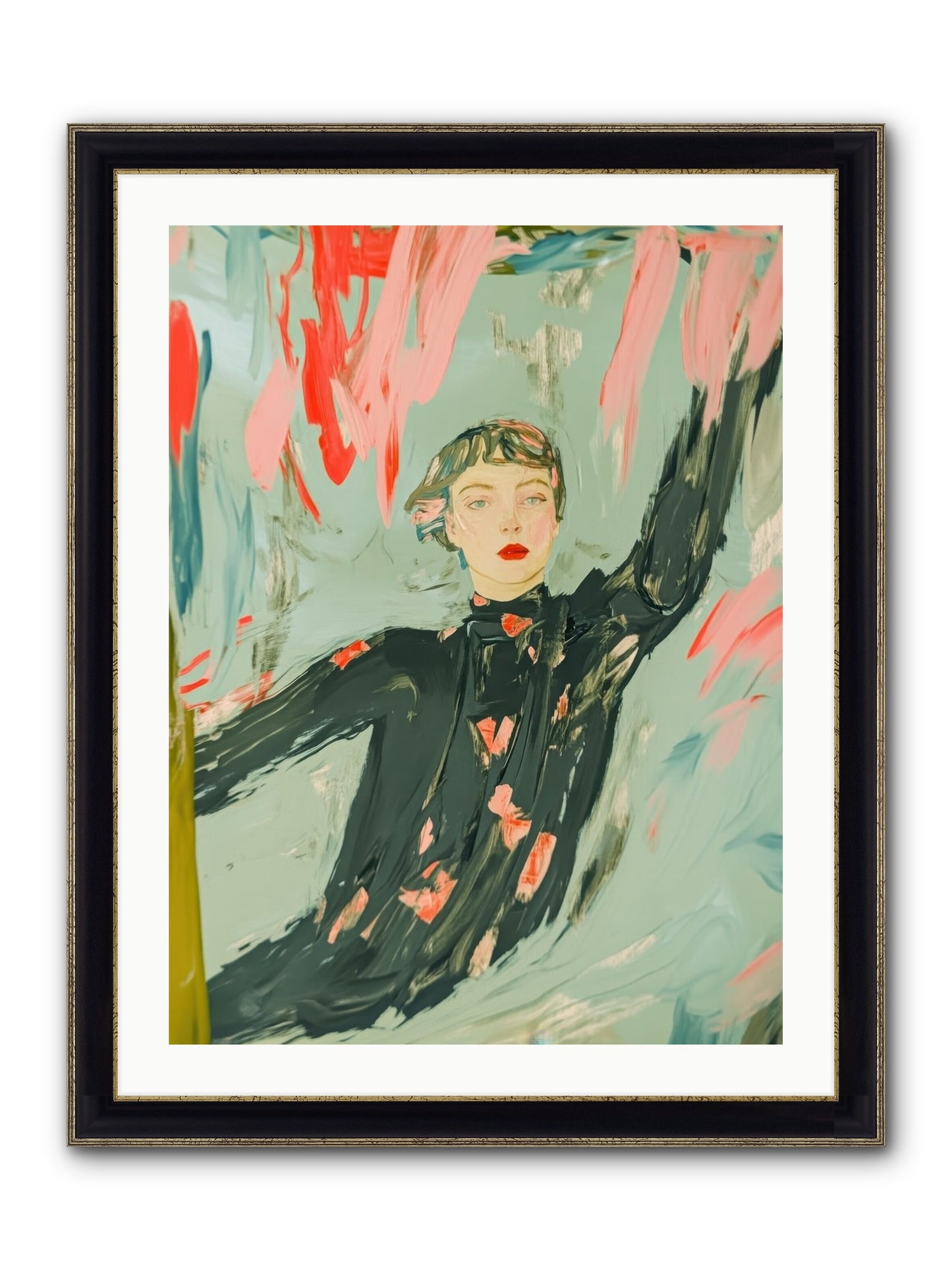 Mind's Quiet Gallery Framed Print - Black & Gold 24x32
