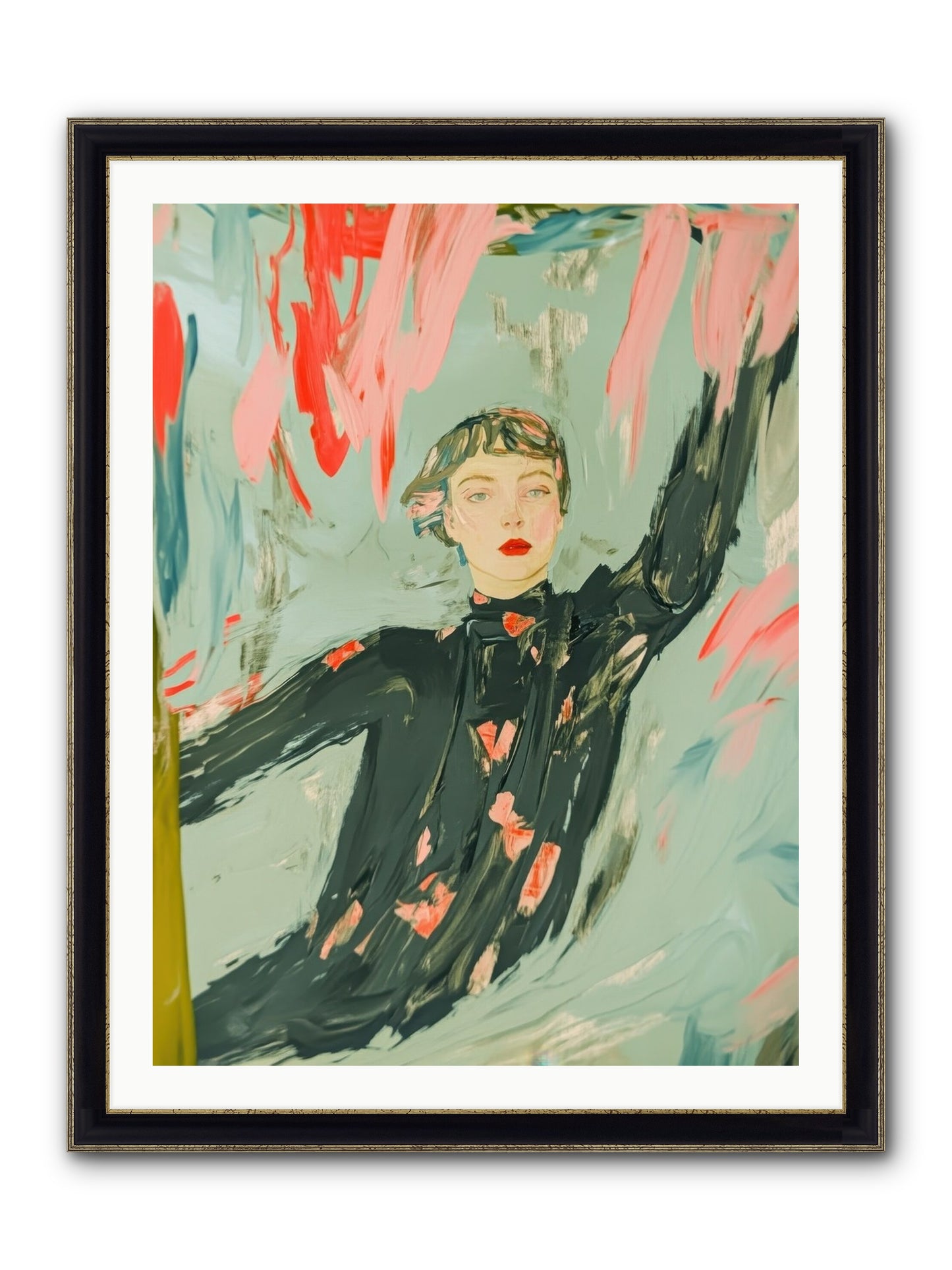 Mind's Quiet Gallery Framed Print - Black & Gold 30x40