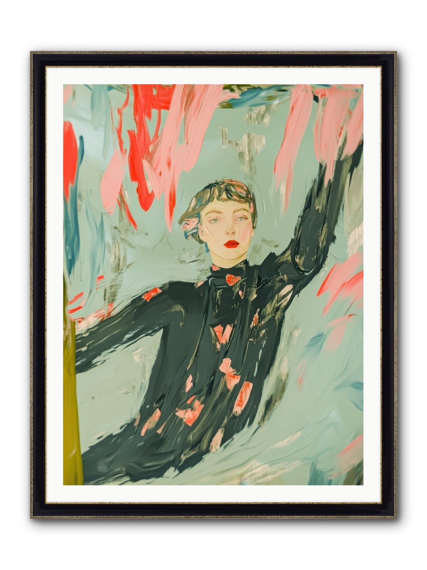Mind's Quiet Gallery Framed Print - Black & Gold 36x48
