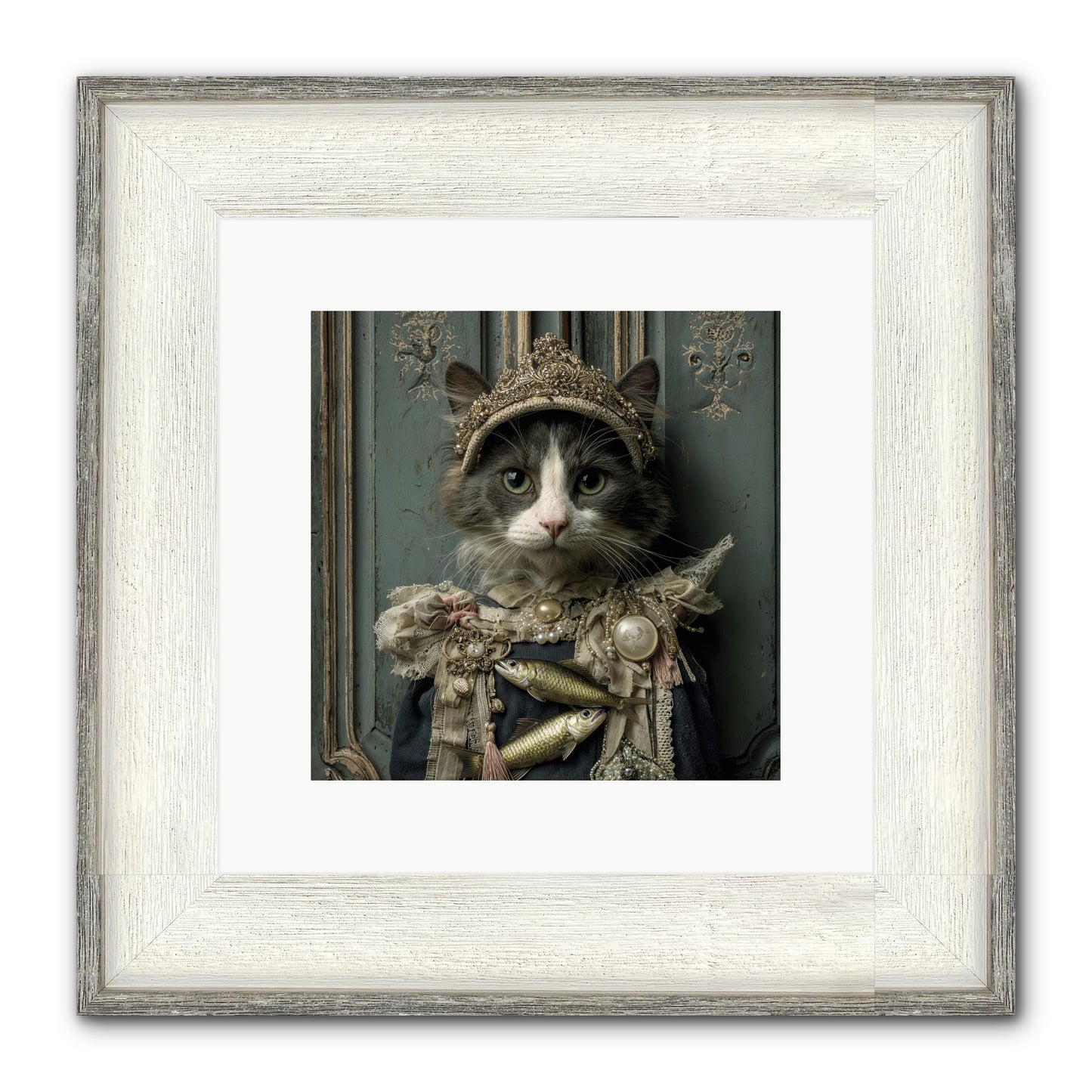 Mint Tea At Number Nine Framed Print - Driftwood White 10x10