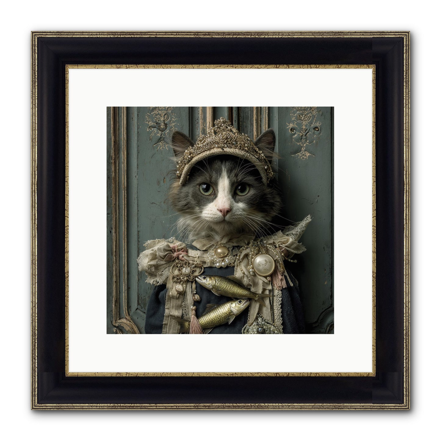 Mint Tea At Number Nine Framed Print - Black & Gold 12x12