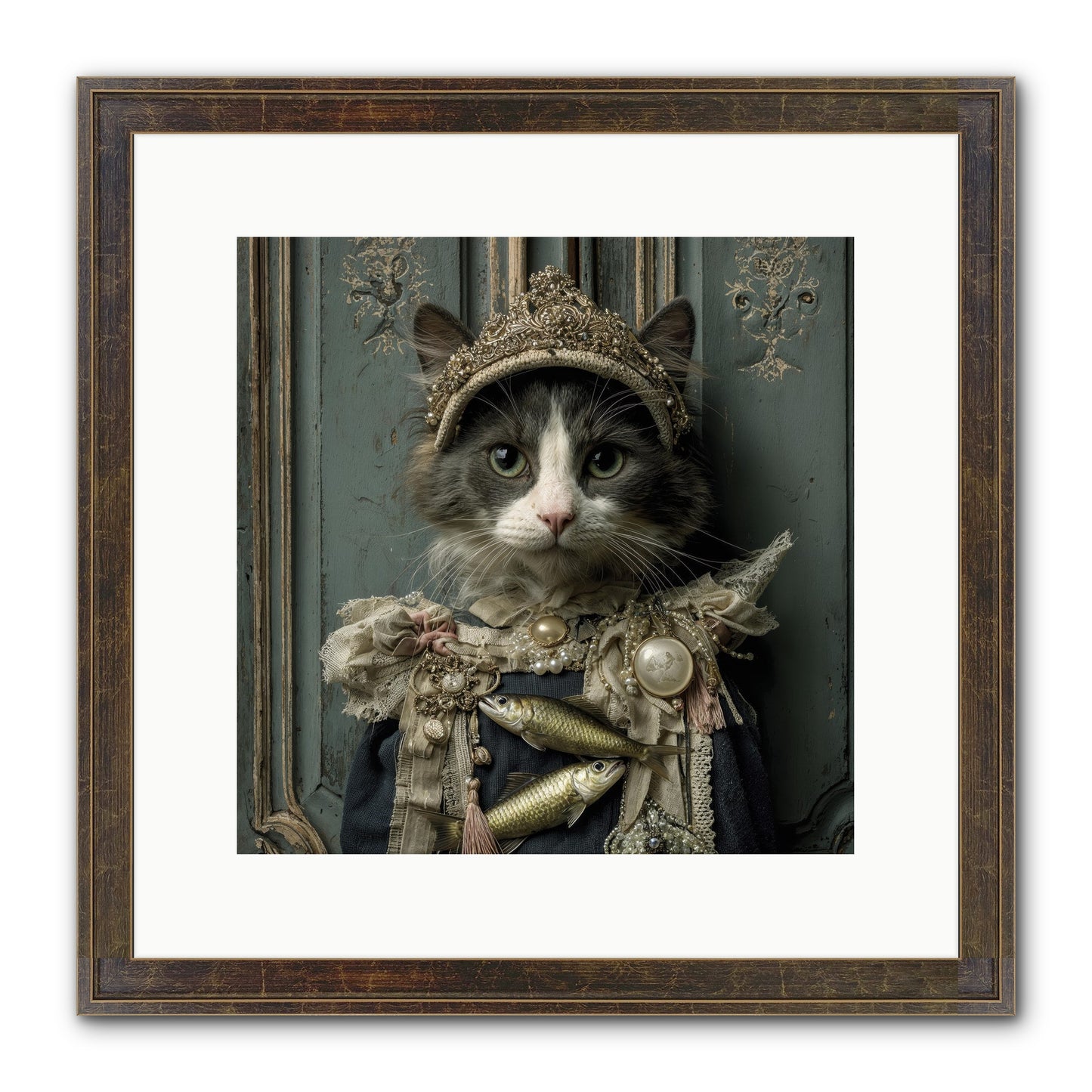 Mint Tea At Number Nine Framed Print - Slimwoods Black/Gold 12x12