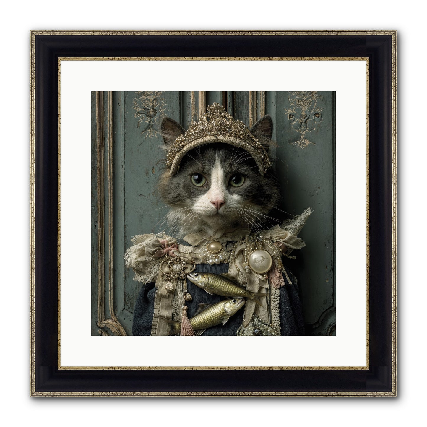 Mint Tea At Number Nine Framed Print - Black & Gold 16x16