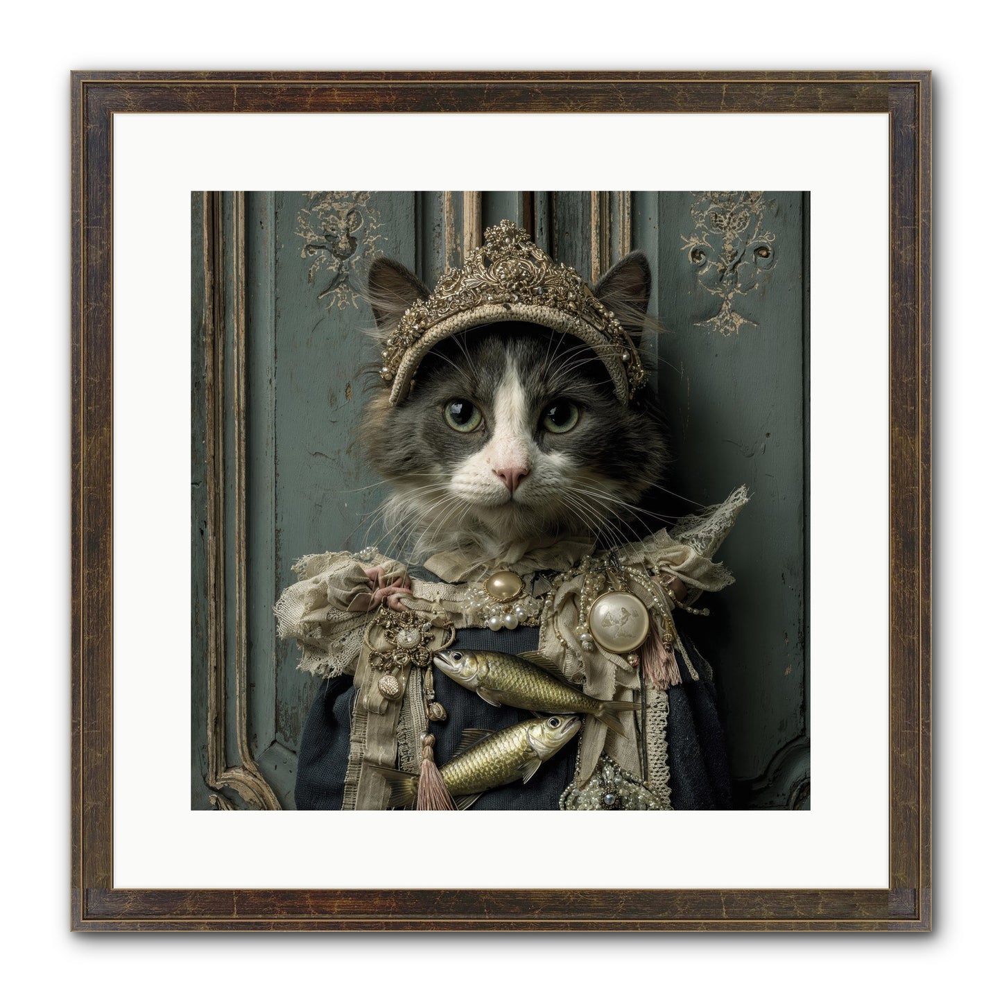 Mint Tea At Number Nine Framed Print - Slimwoods Black/Gold 16x16