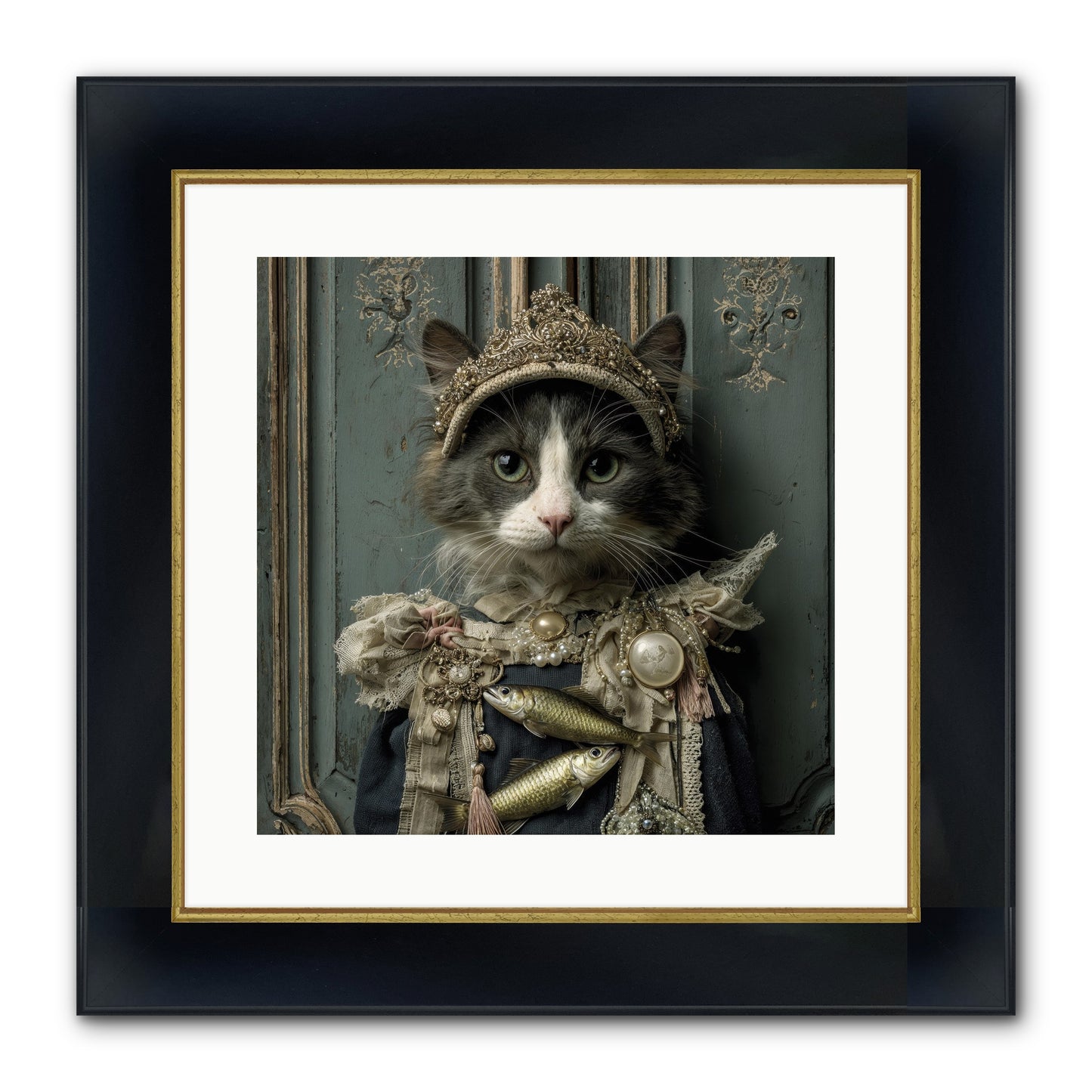 Mint Tea At Number Nine Framed Print - Wide Black w/Gold 16x16