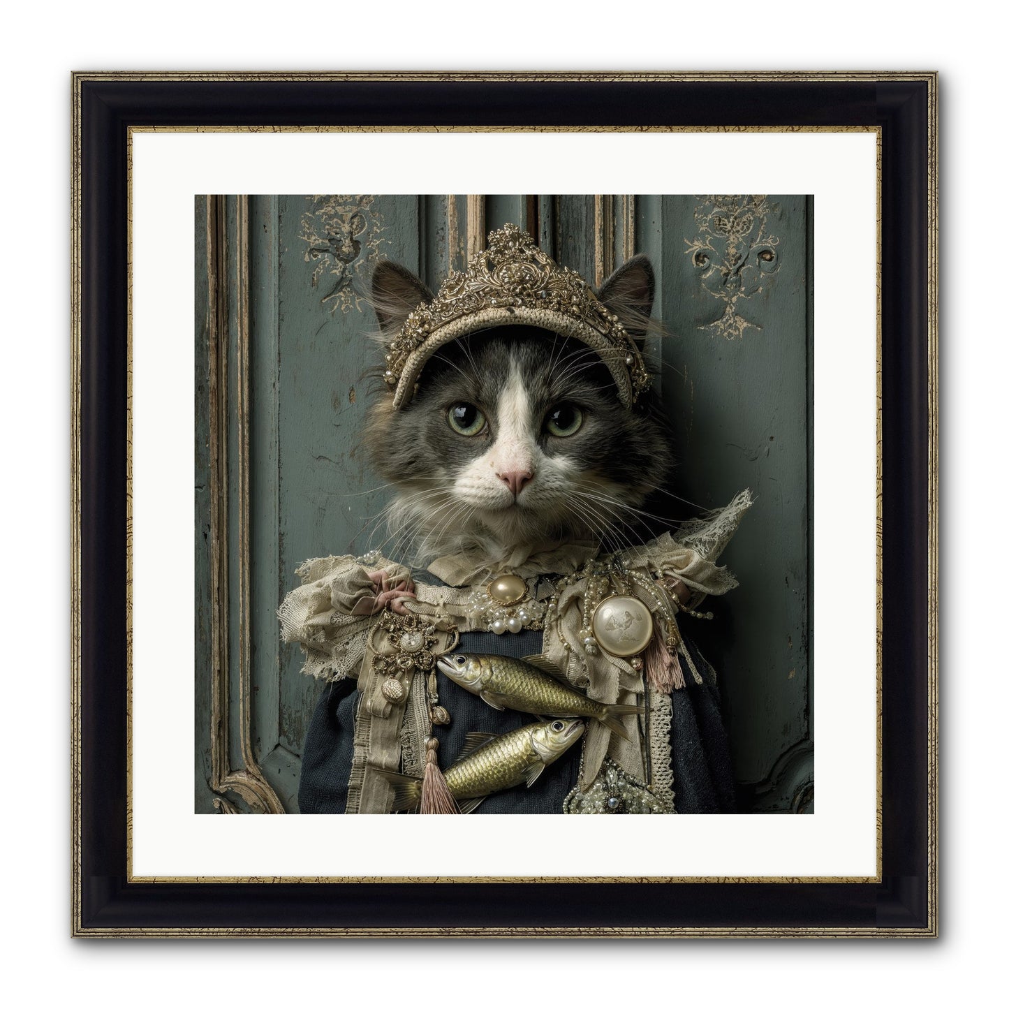 Mint Tea At Number Nine Framed Print - Black & Gold 20x20