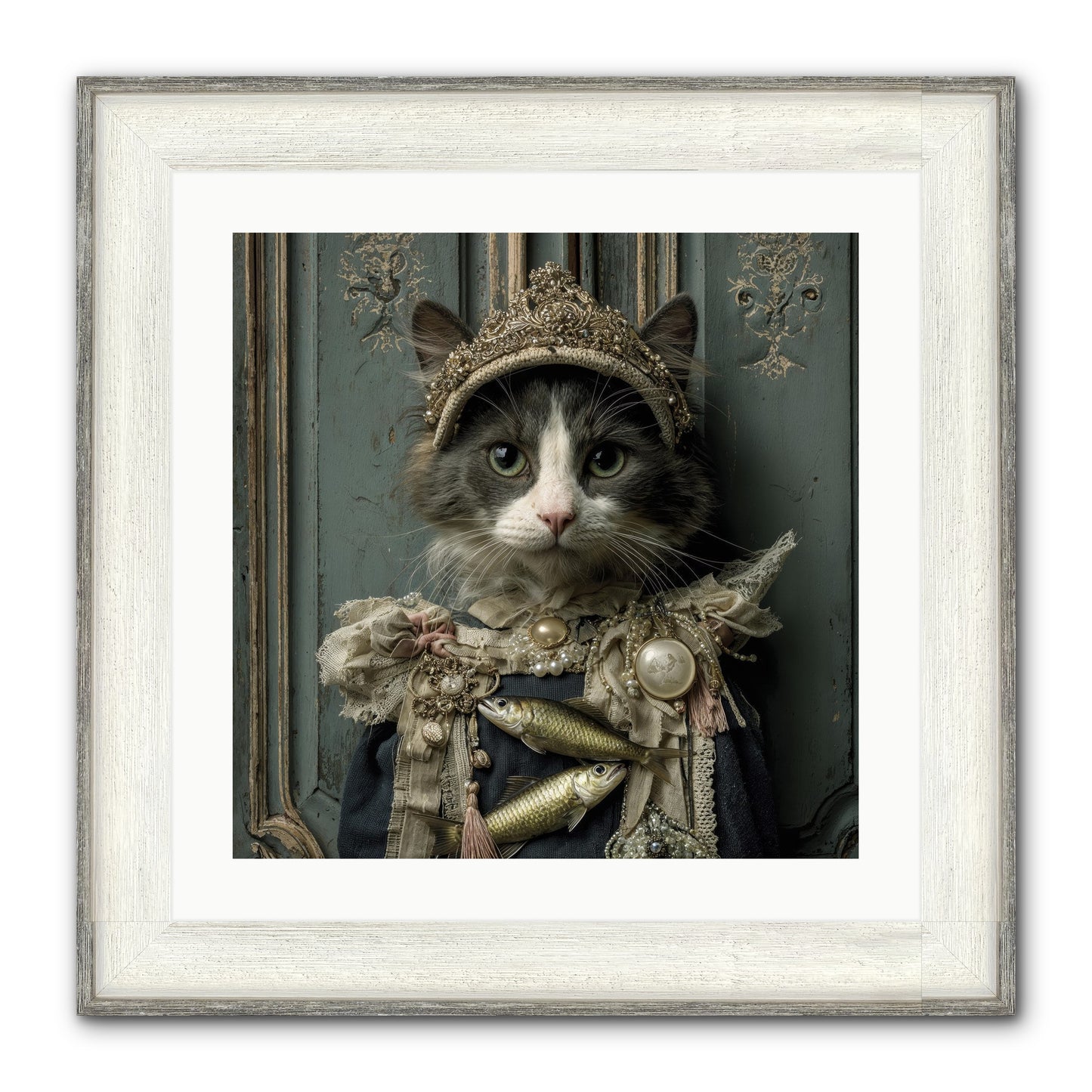 Mint Tea At Number Nine Framed Print - Driftwood White 20x20