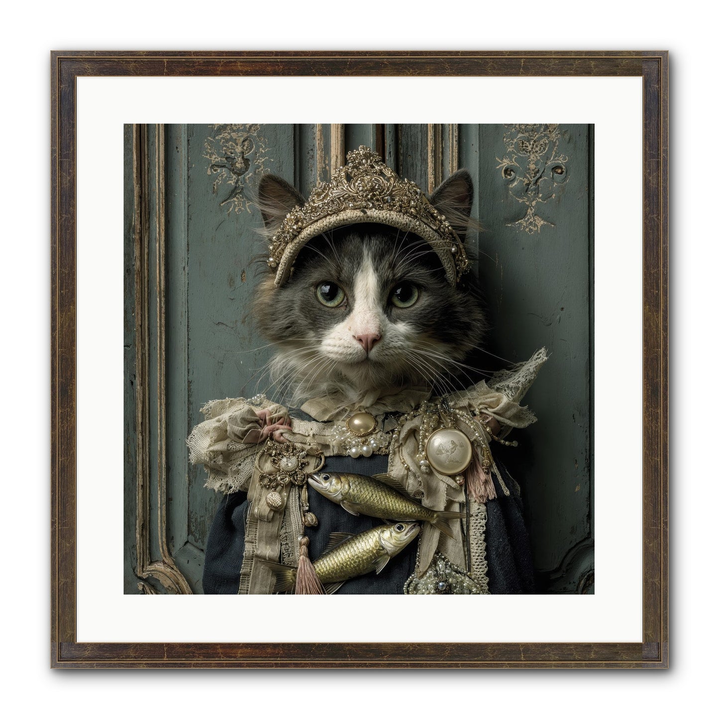 Mint Tea At Number Nine Framed Print - Slimwoods Black/Gold 20x20