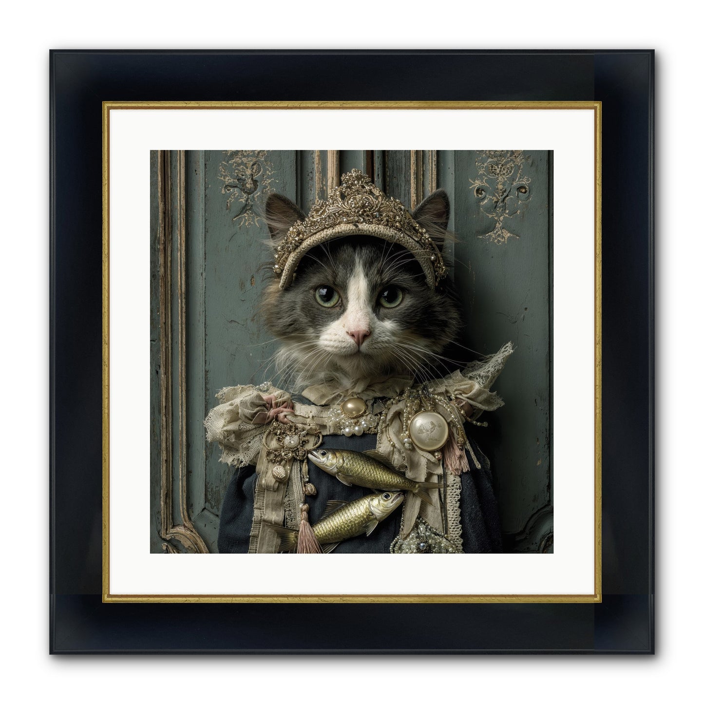 Mint Tea At Number Nine Framed Print - Wide Black w/Gold 20x20