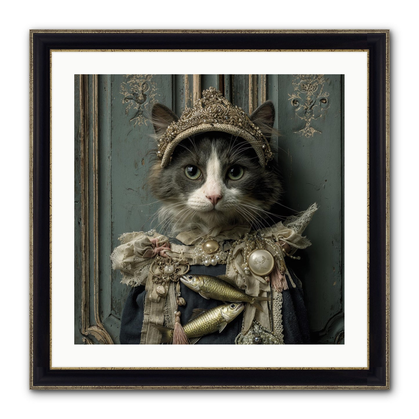 Mint Tea At Number Nine Framed Print - Black & Gold 24x24