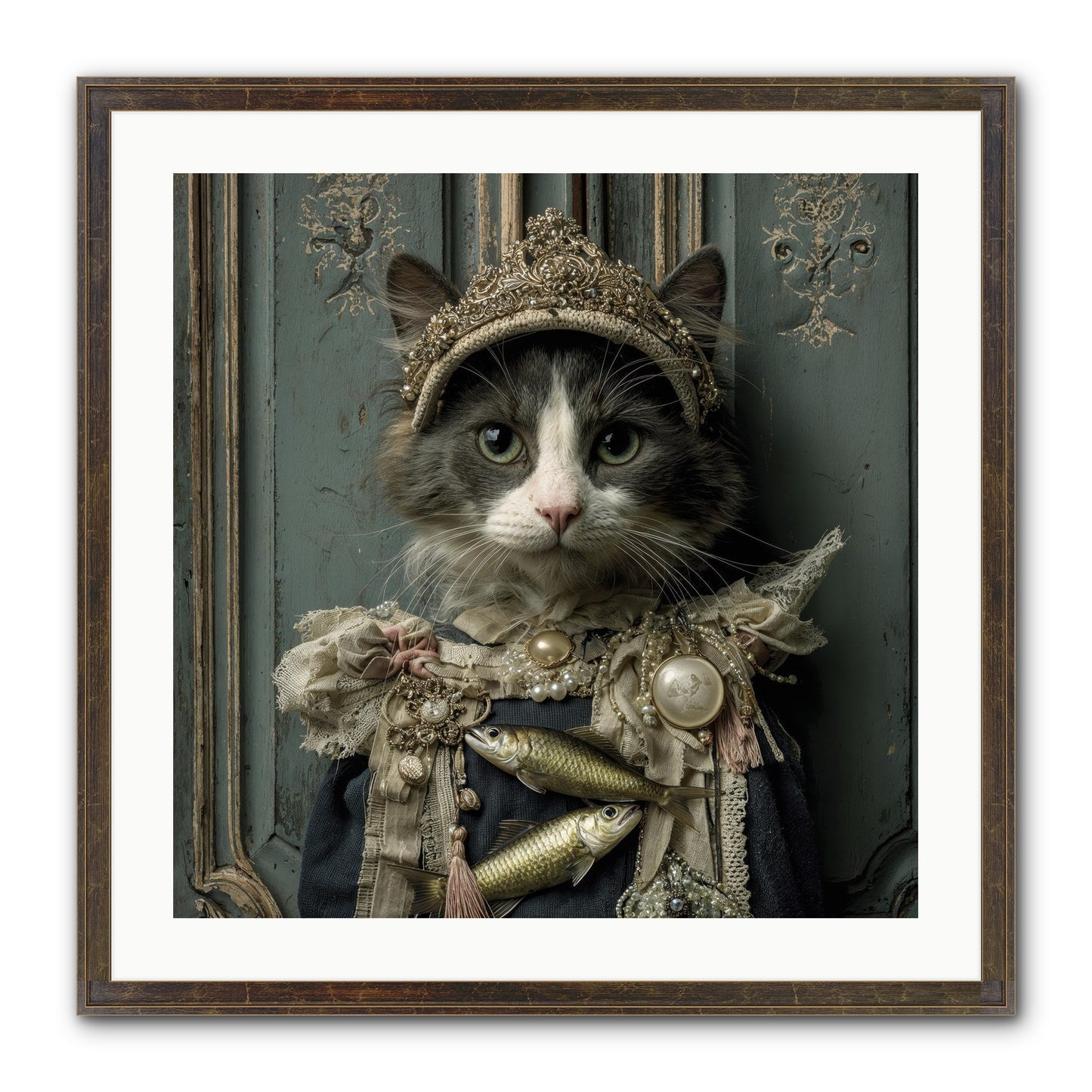 Mint Tea At Number Nine Framed Print - Slimwoods Black/Gold 24x24