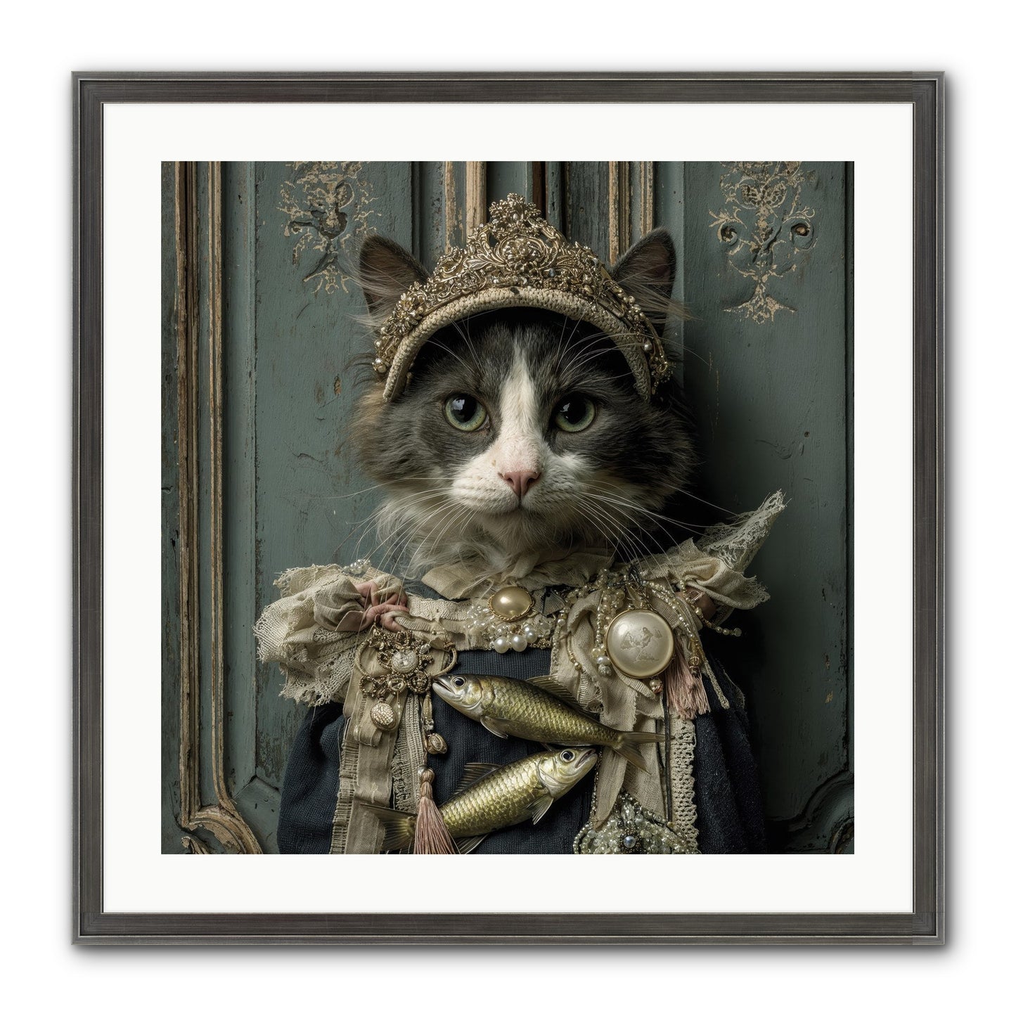 Mint Tea At Number Nine Framed Print - Slimwoods Black/Silver 24x24
