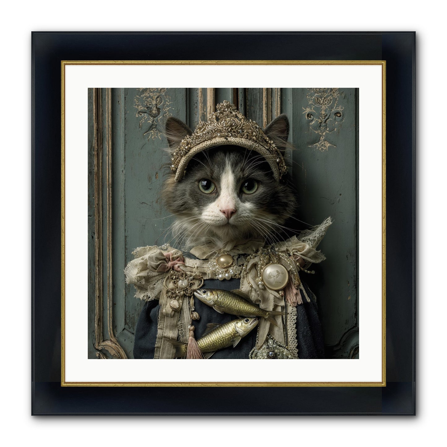 Mint Tea At Number Nine Framed Print - Wide Black w/Gold 24x24
