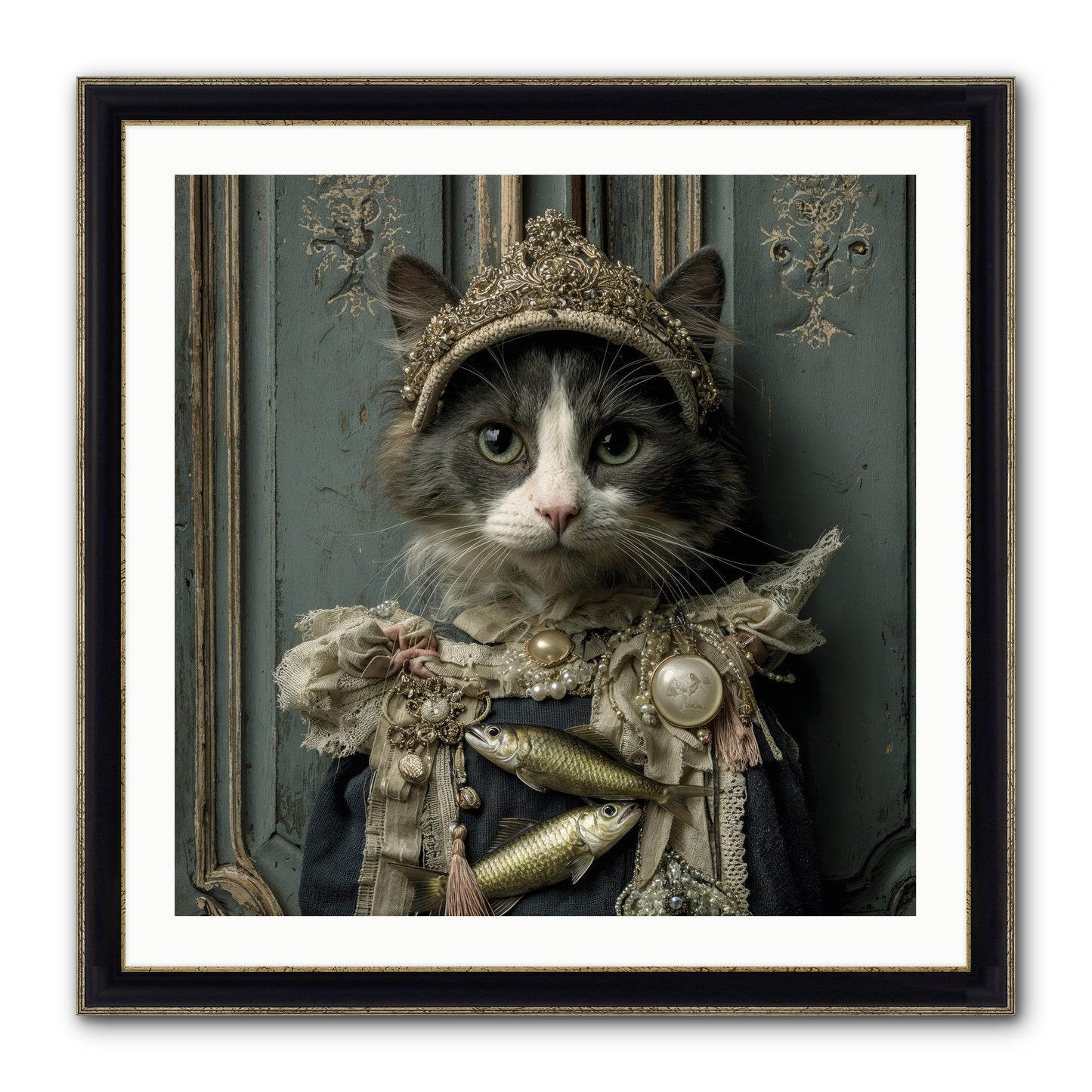 Mint Tea At Number Nine Framed Print - Black & Gold 30x30