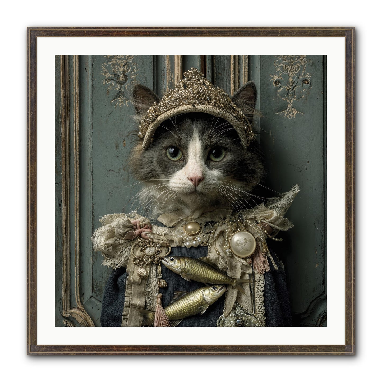 Mint Tea At Number Nine Framed Print - Slimwoods Black/Gold 30x30