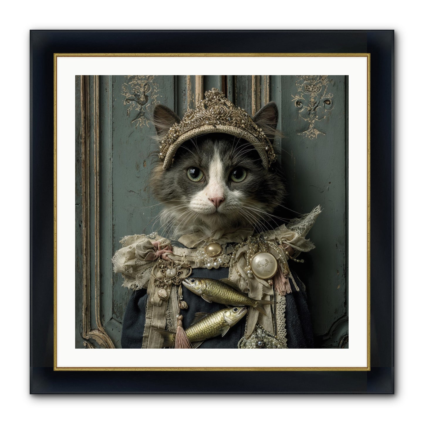 Mint Tea At Number Nine Framed Print - Wide Black w/Gold 30x30