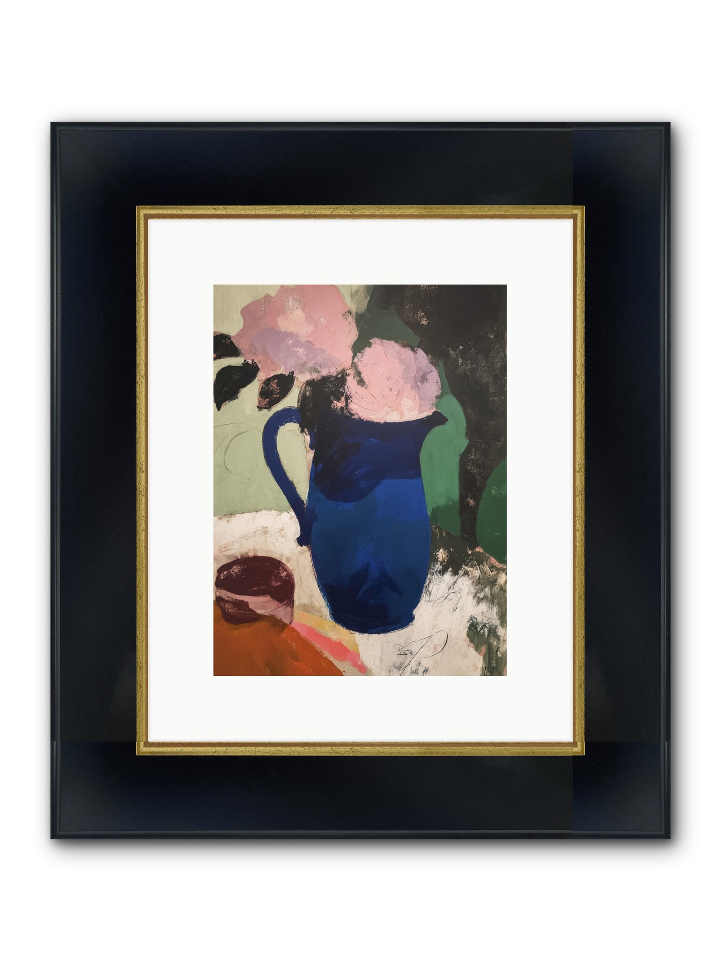 Mirevale Framed Print - Wide Black w/Gold 9x12