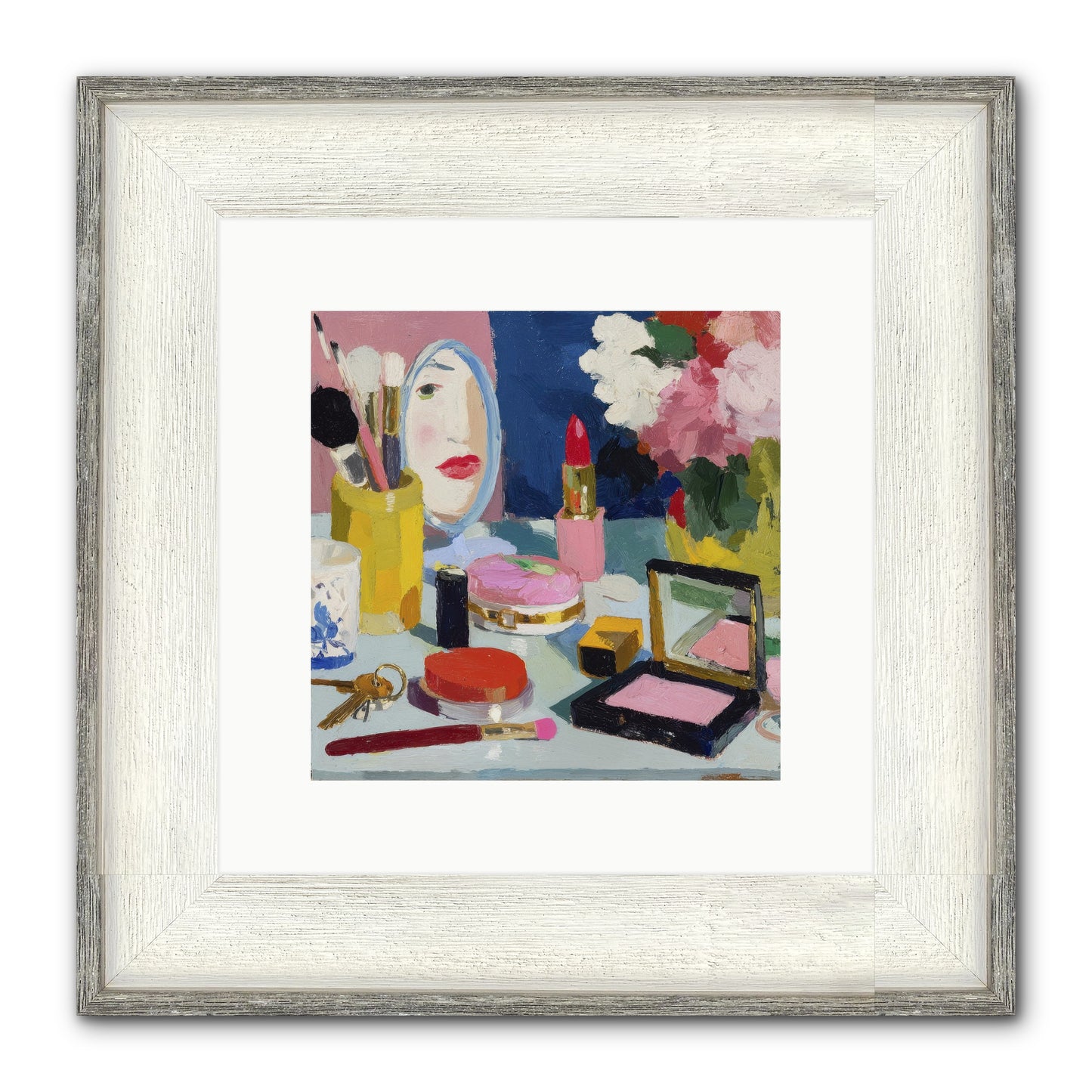 Mirror, Mirror Morning Framed Print - Driftwood White 10x10