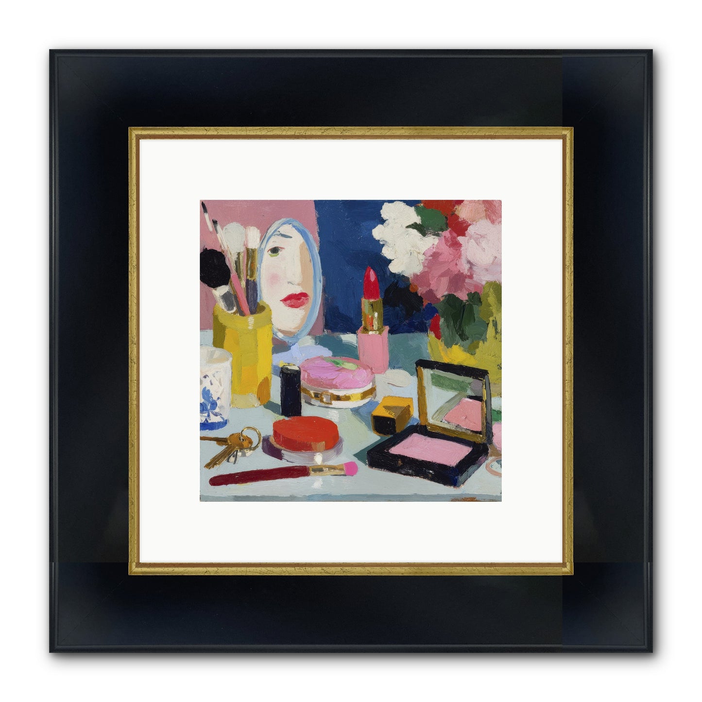 Mirror, Mirror Morning Framed Print - Wide Black w/Gold 10x10