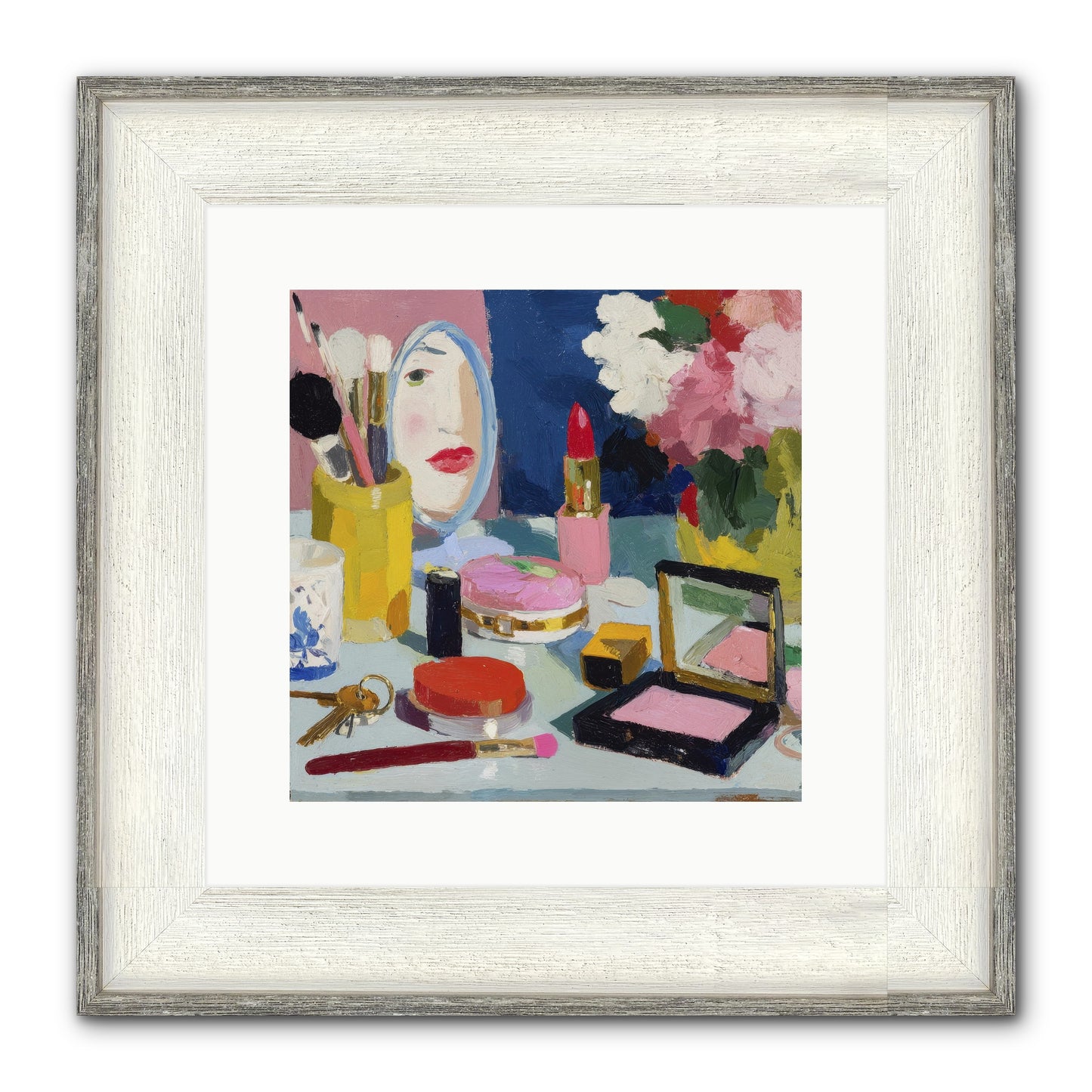 Mirror, Mirror Morning Framed Print - Driftwood White 12x12