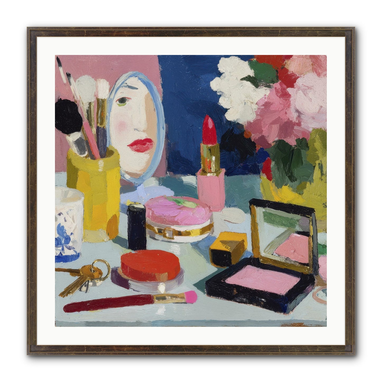 Mirror, Mirror Morning Framed Print - Slimwoods Black/Gold 30x30