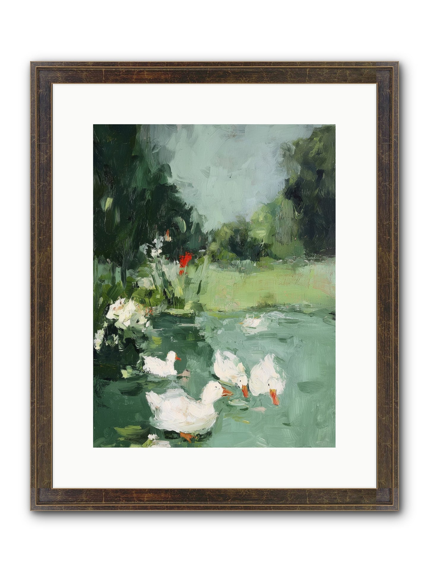 Mirror Waters Framed Print - Slimwoods Black/Gold 12x16