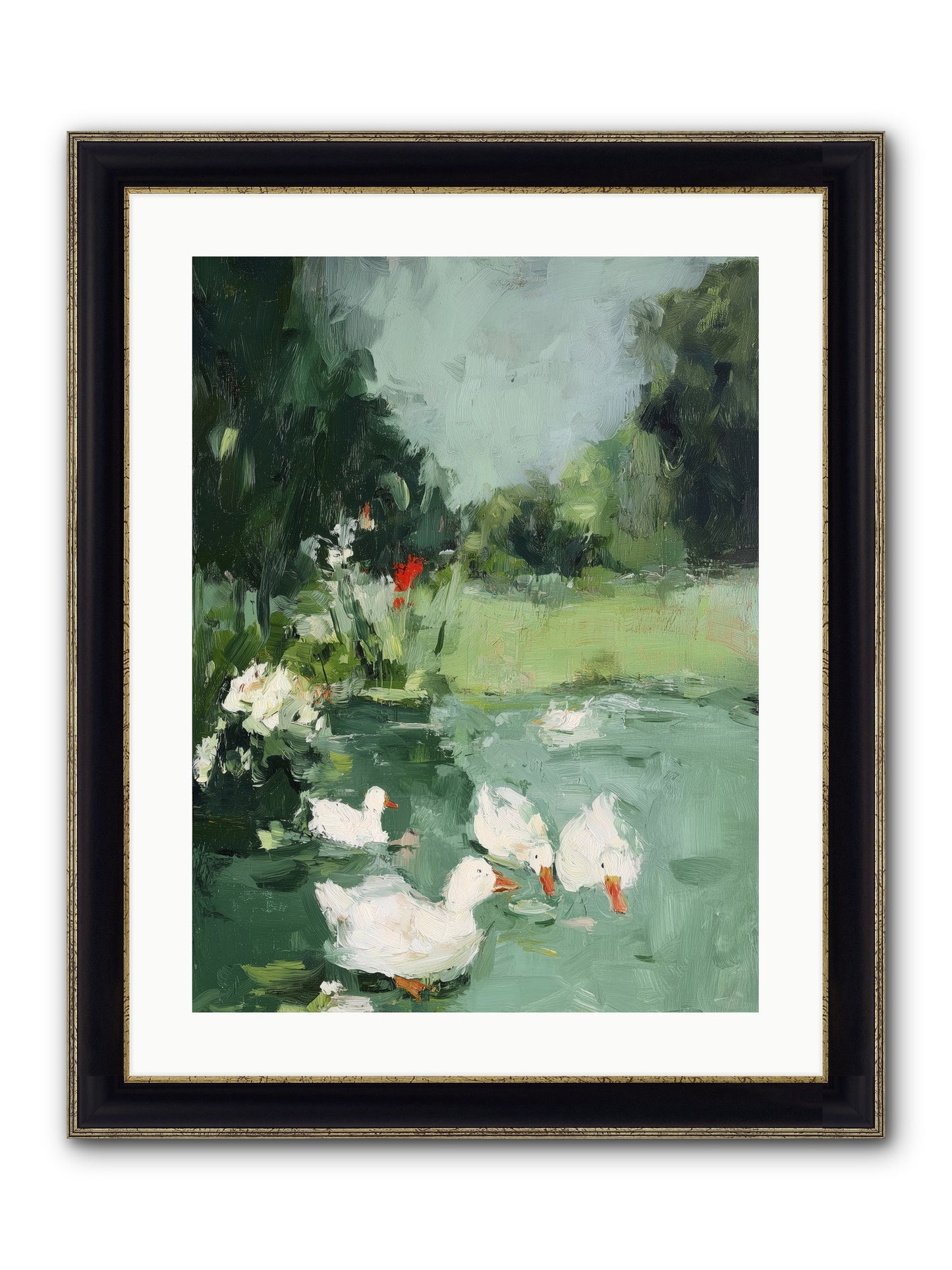 Mirror Waters Framed Print - Black & Gold 18x24