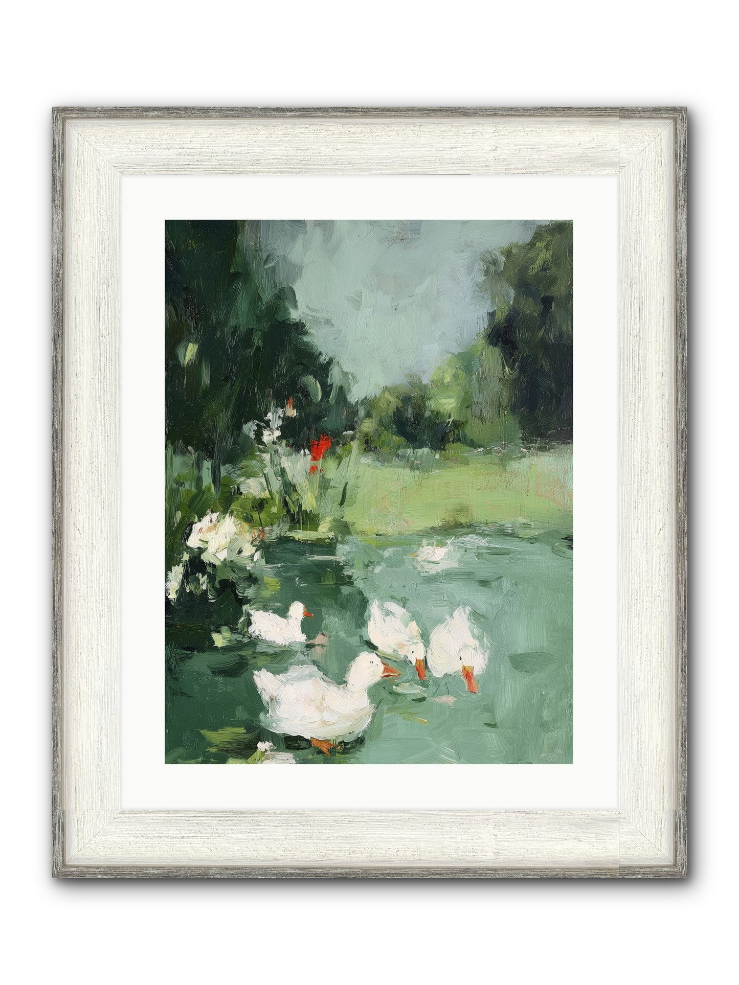 Mirror Waters Framed Print - Driftwood White 18x24