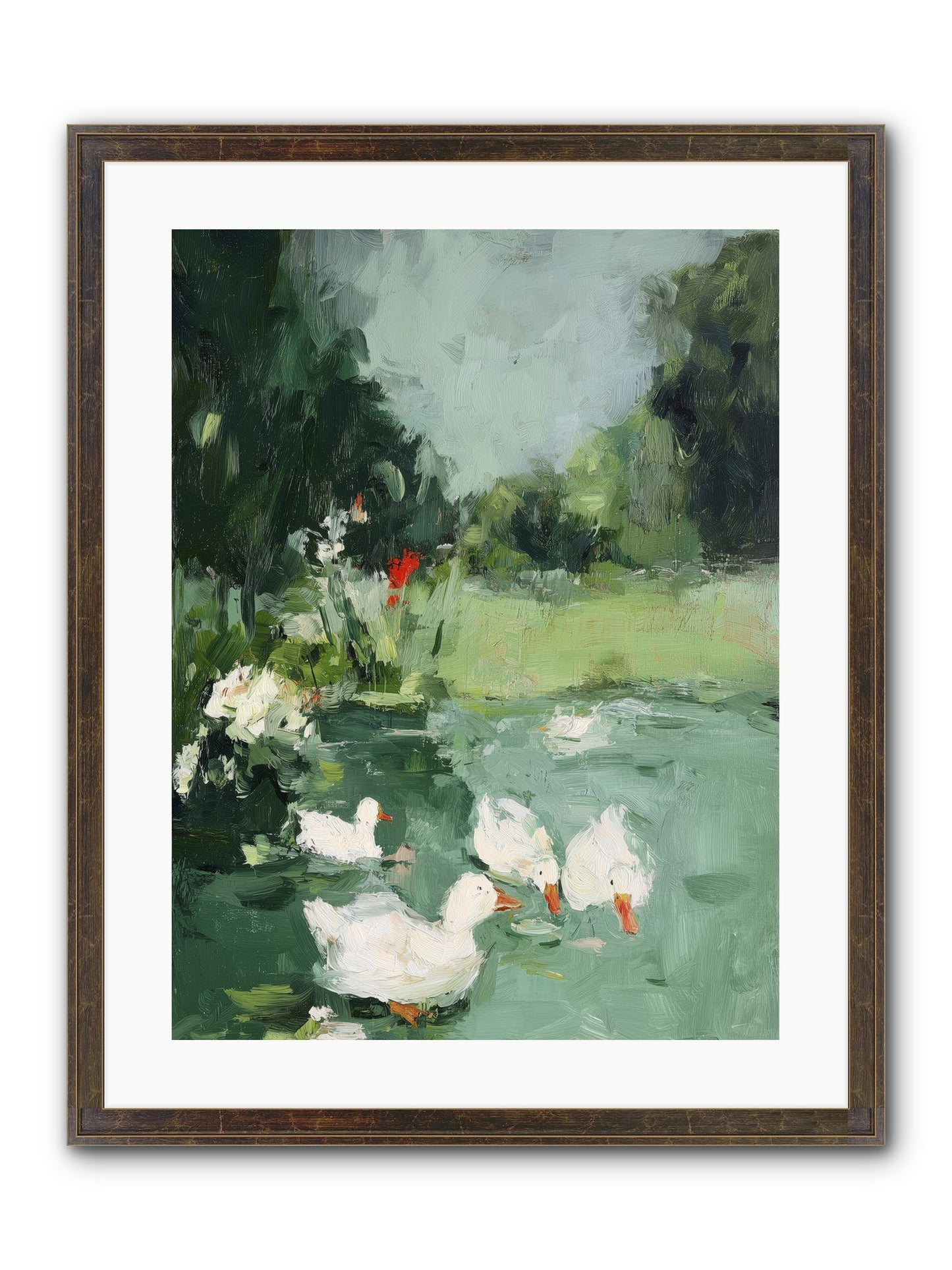 Mirror Waters Framed Print - Slimwoods Black/Gold 18x24