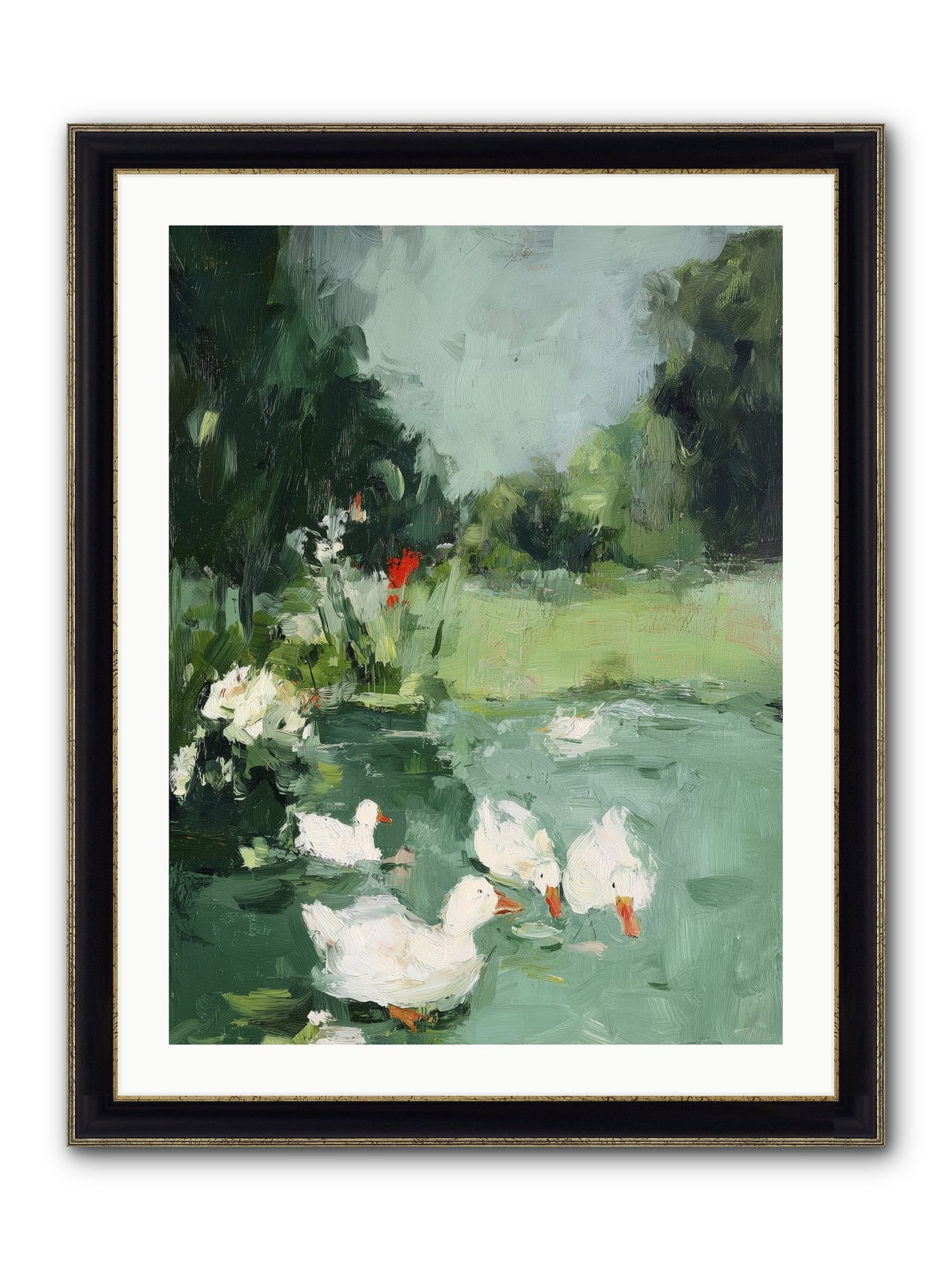 Mirror Waters Framed Print - Black & Gold 24x32