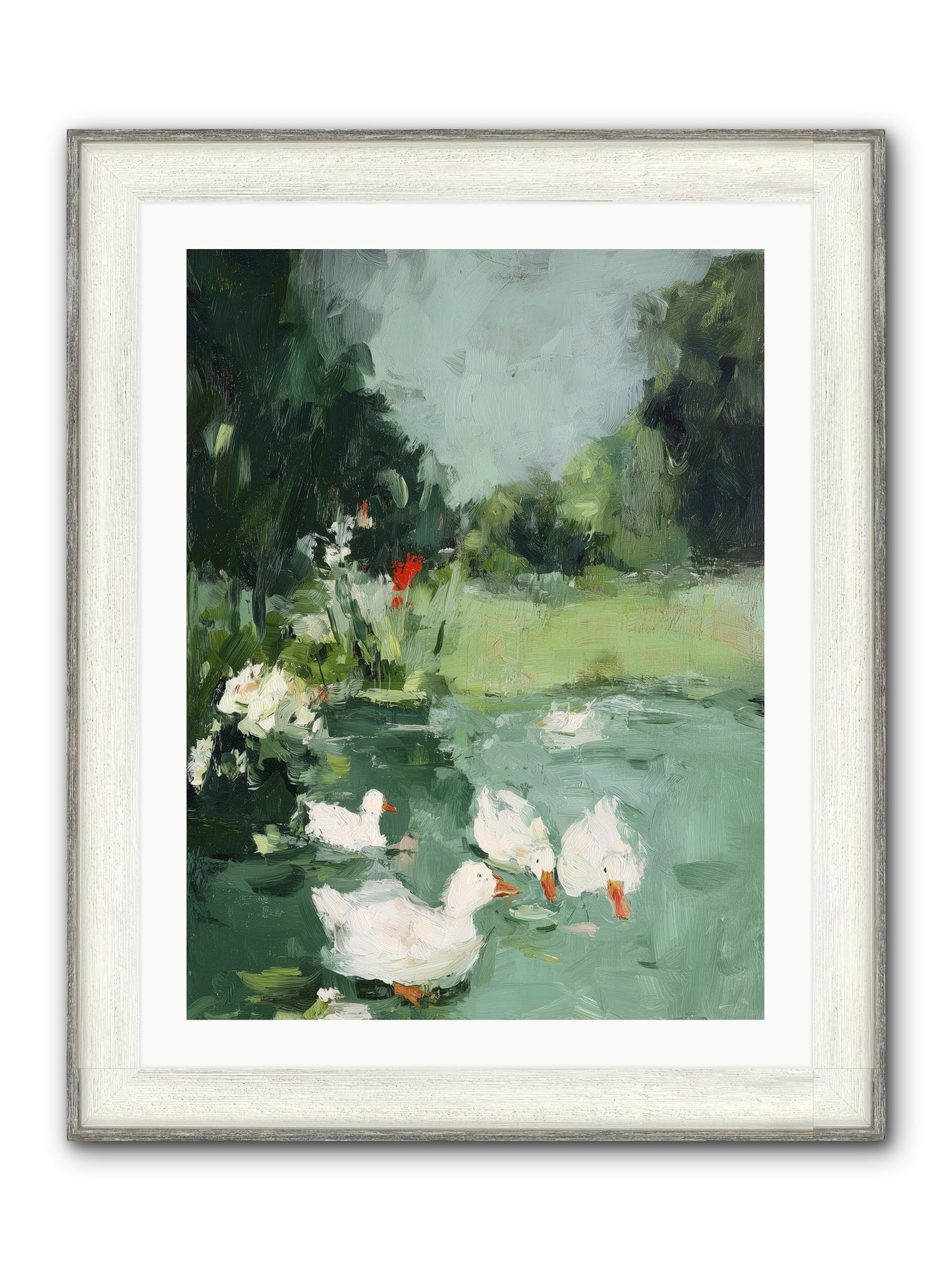 Mirror Waters Framed Print - Driftwood White 24x32