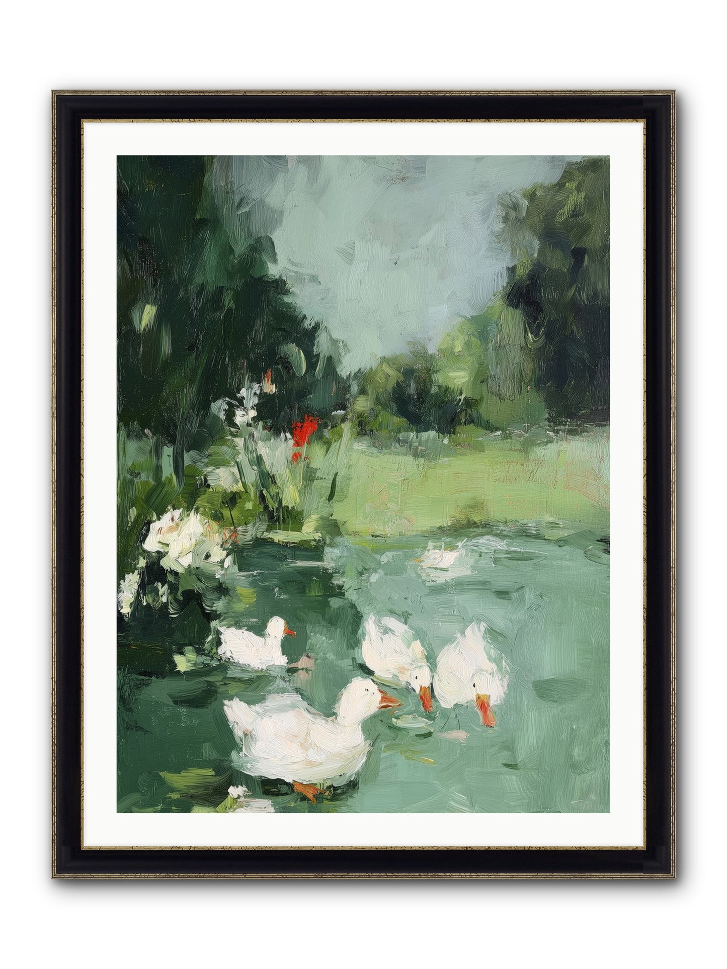 Mirror Waters Framed Print - Black & Gold 30x40