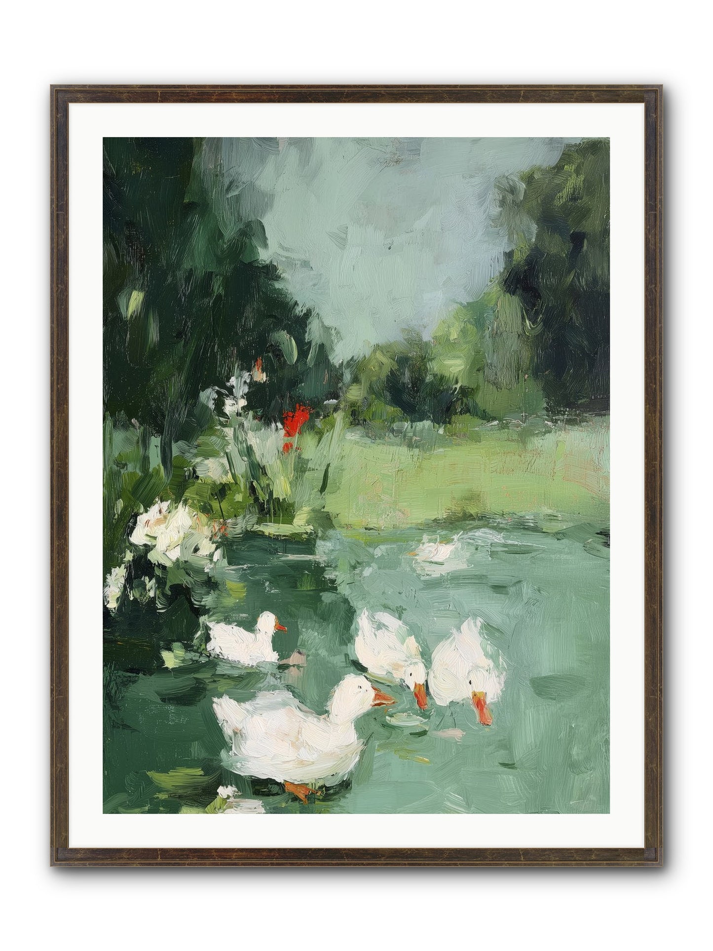Mirror Waters Framed Print - Slimwoods Black/Gold 30x40