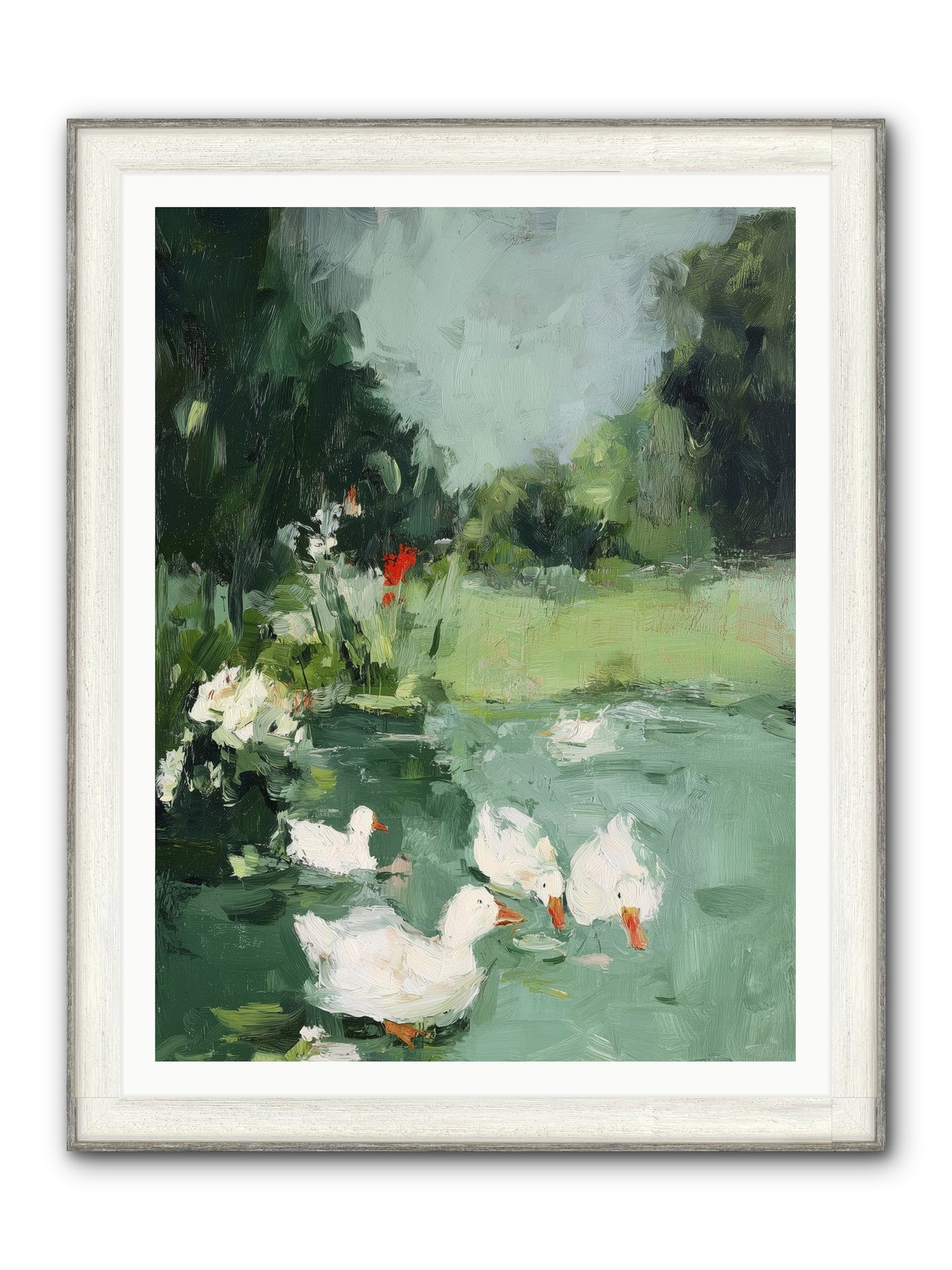 Mirror Waters Framed Print - Driftwood White 36x48