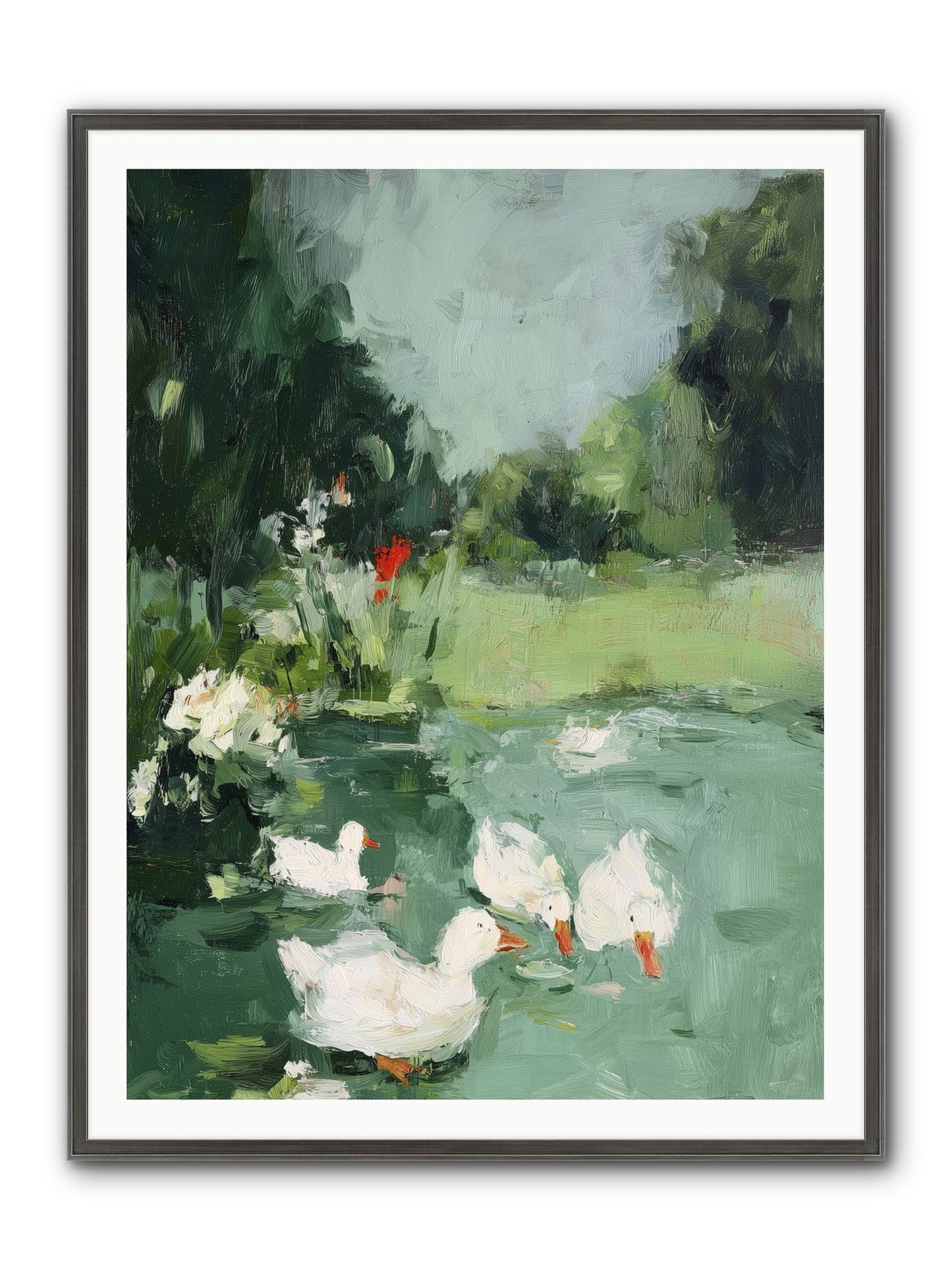 Mirror Waters Framed Print - Slimwoods Black/Silver 36x48